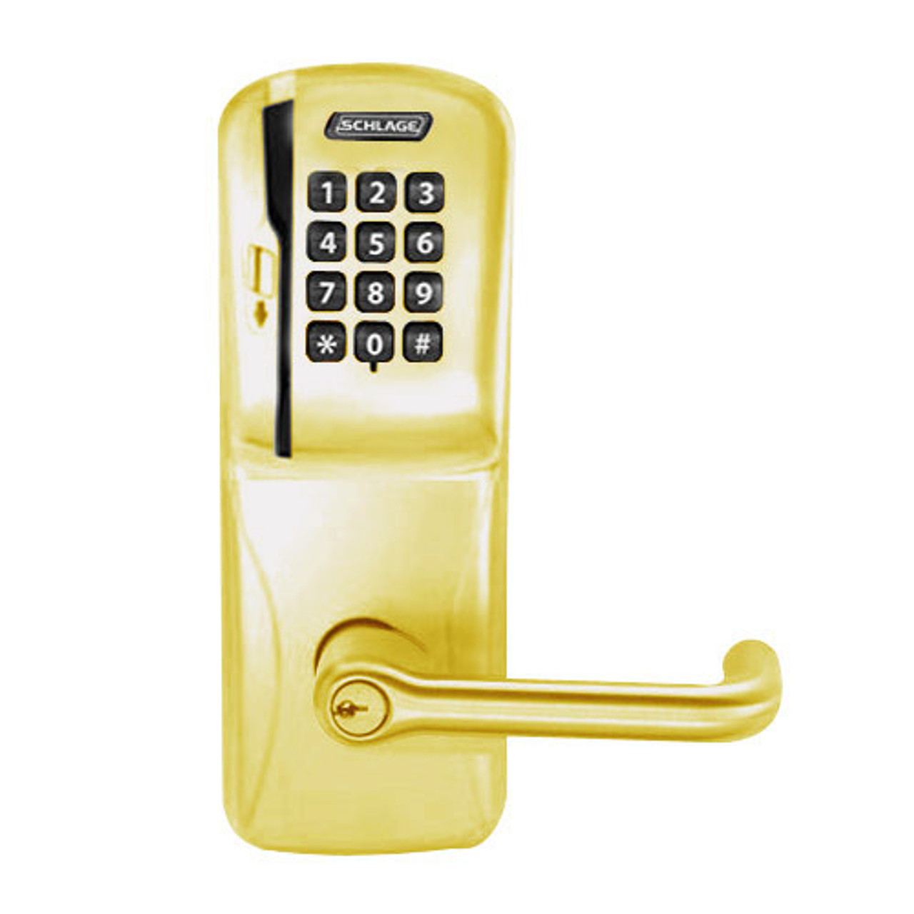 CO200-MS-40-MSK-TLR-PD-606 Mortise Electronic Swipe with Keypad Locks in Satin Brass