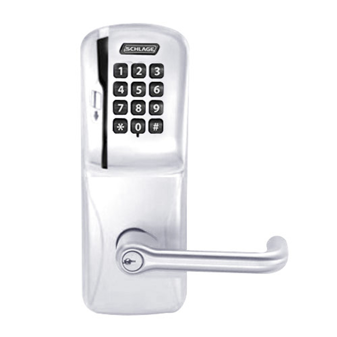 CO200-MS-40-MSK-TLR-PD-625 Mortise Electronic Swipe with Keypad Locks in Bright Chrome