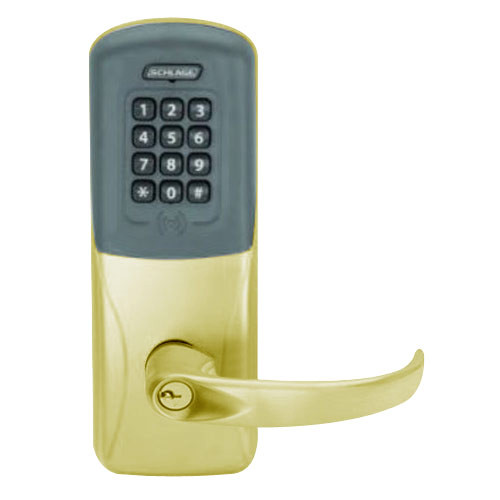 CO200-CY-50-PRK-SPA-PD-606 Schlage Standalone Cylindrical Electronic Proximity with Keypad Locks in Satin Brass