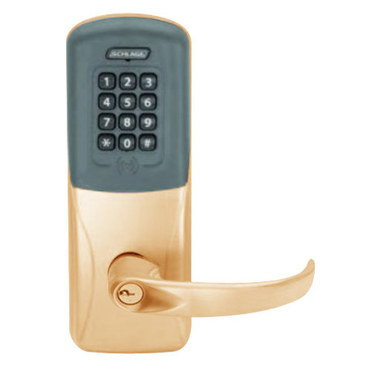 CO200-CY-50-PRK-SPA-PD-612 Schlage Standalone Cylindrical Electronic Proximity with Keypad Locks in Satin Bronze