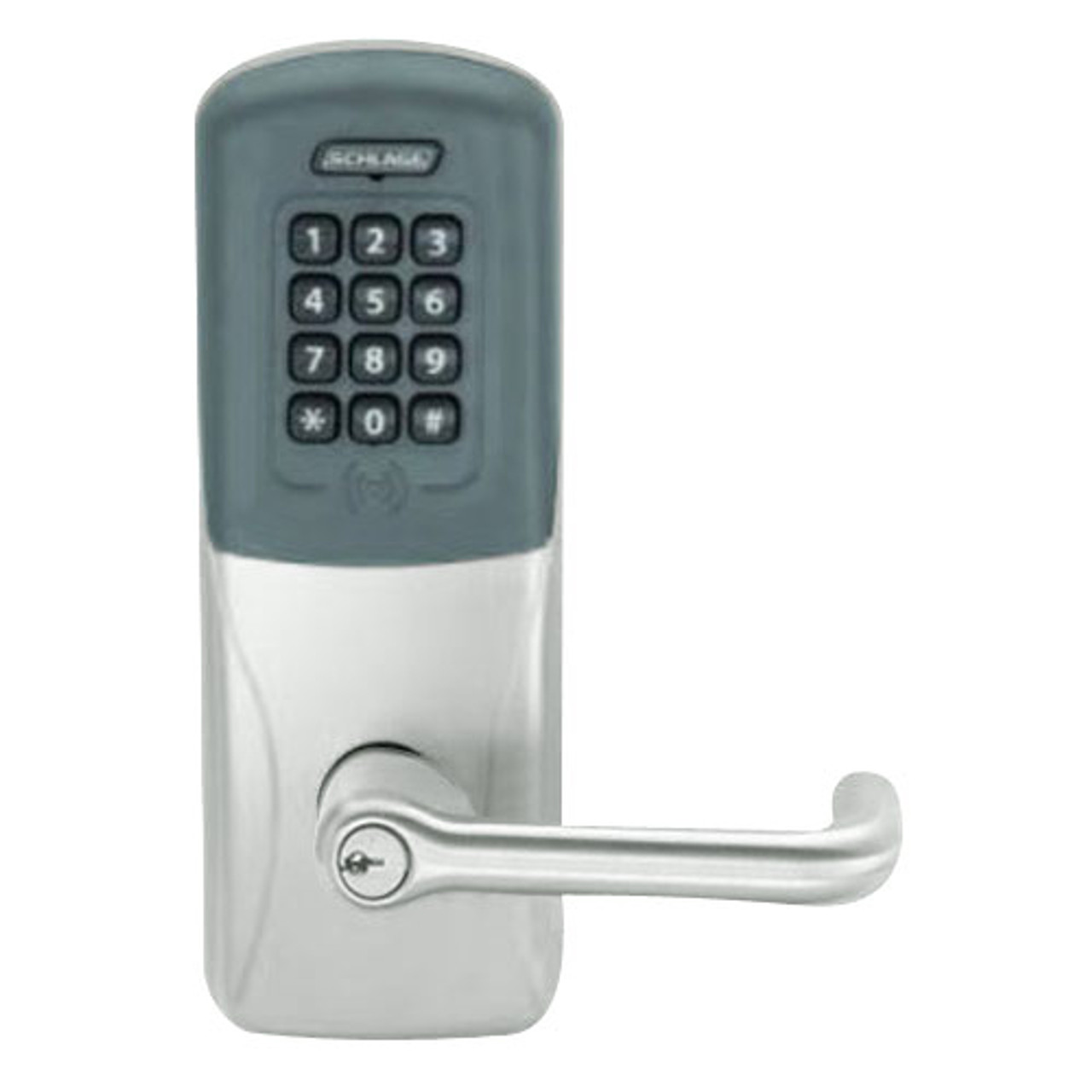 CO200-CY-40-PRK-TLR-PD-619 Schlage Standalone Cylindrical Electronic Proximity with Keypad Locks in Satin Nickel