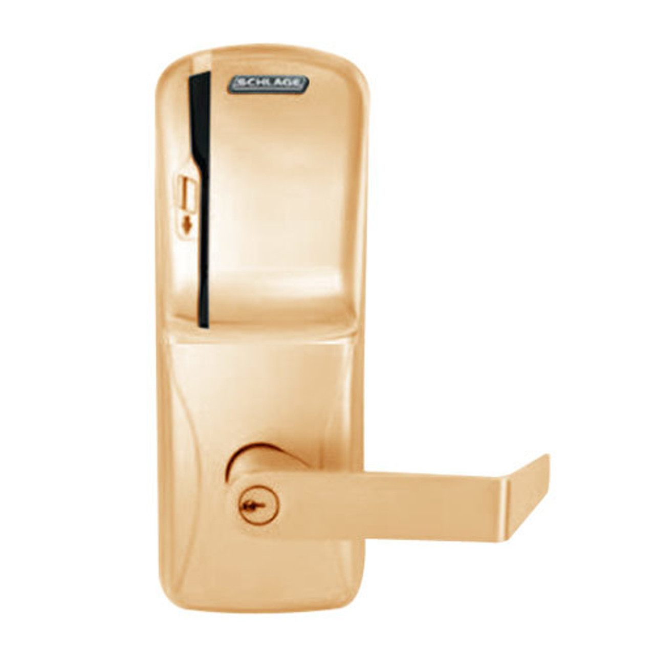 CO250-CY-70-MS-RHO-PD-612 Schlage Classroom/Storeroom Rights on Magnetic Stripe Cylindrical Locks in Satin Bronze