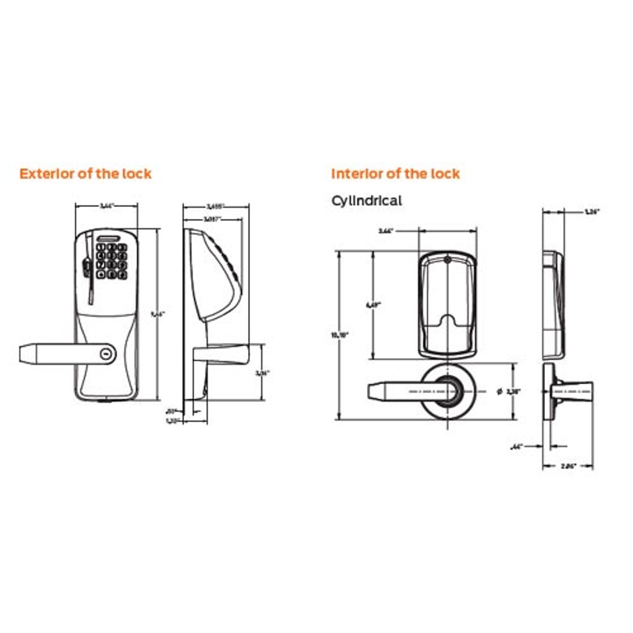 CO250-CY-40-MS-SPA-PD-612 Schlage Privacy Rights on Magnetic Stripe with Cylindrical Locks in Satin Bronze