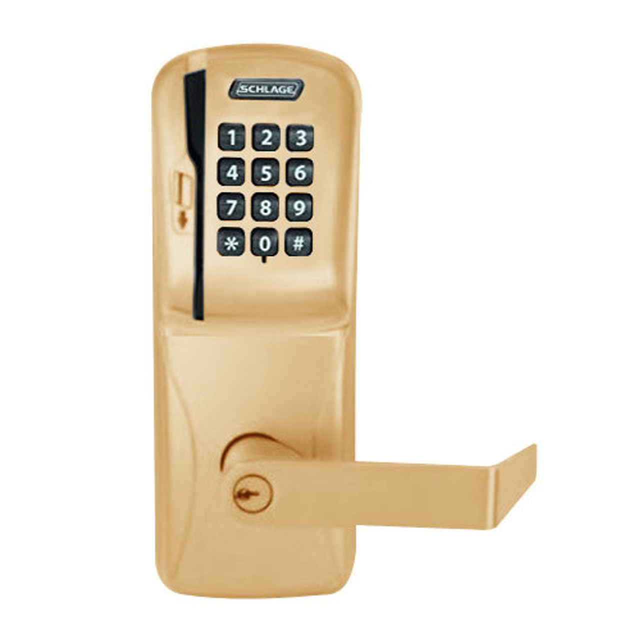 CO250-CY-40-MSK-RHO-PD-612 Schlage Privacy Rights on Magnetic Stripe with Keypad Cylindrical Locks in Satin Bronze