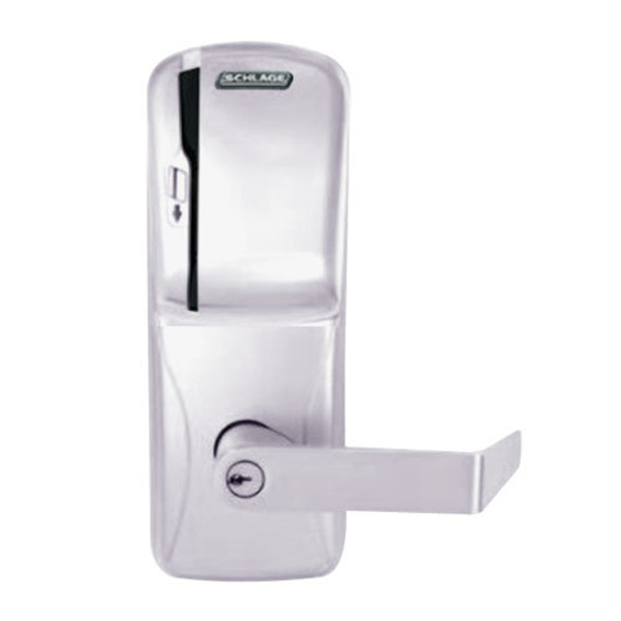 CO250-MS-70-MS-RHO-PD-626 Schlage Classroom/Storeroom Rights on Magnetic Stripe Mortise Locks in Satin Chrome