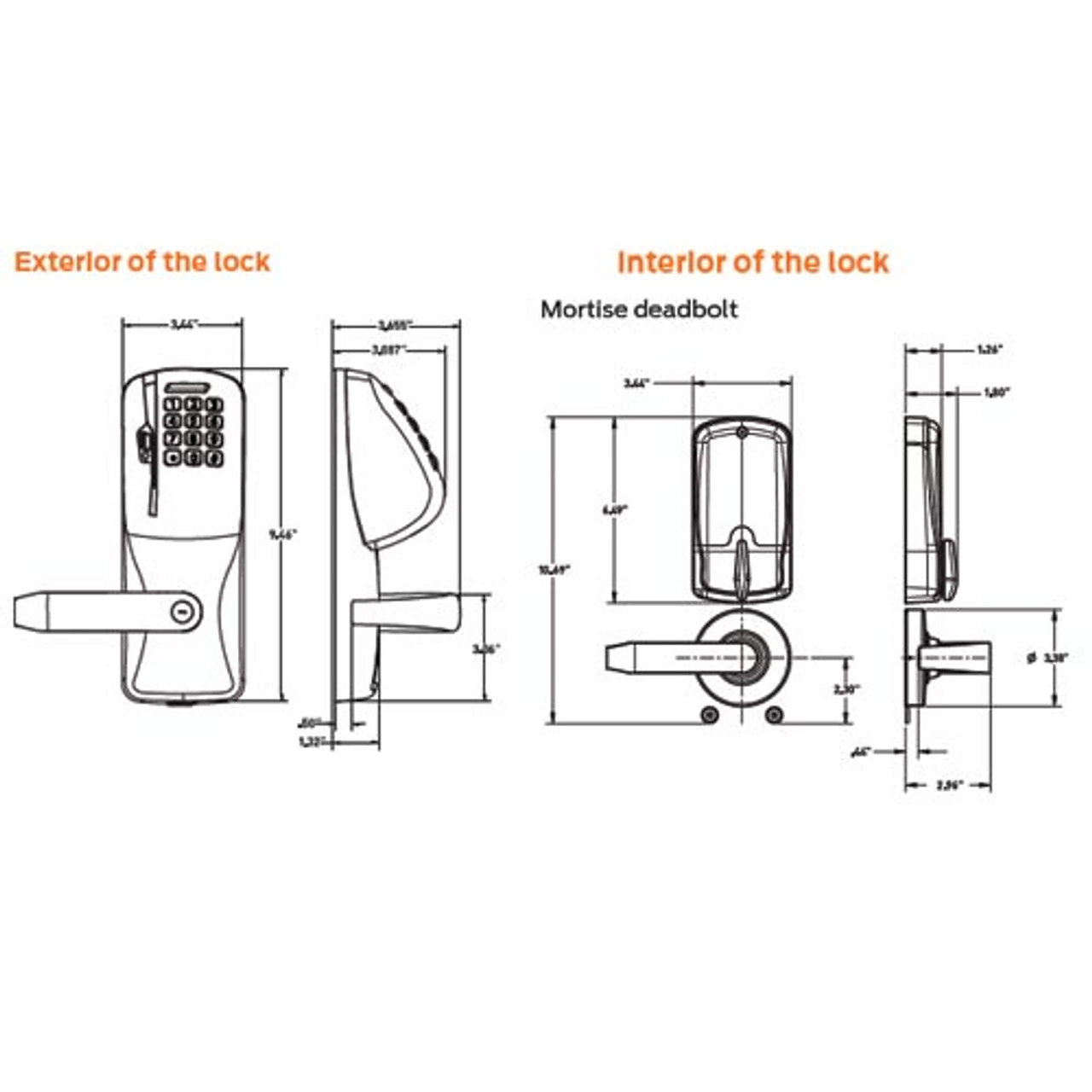 CO250-MS-70-MS-SPA-PD-606 Schlage Classroom/Storeroom Magnetic Stripe Mortise Lock with Sparta Lever in Satin Brass