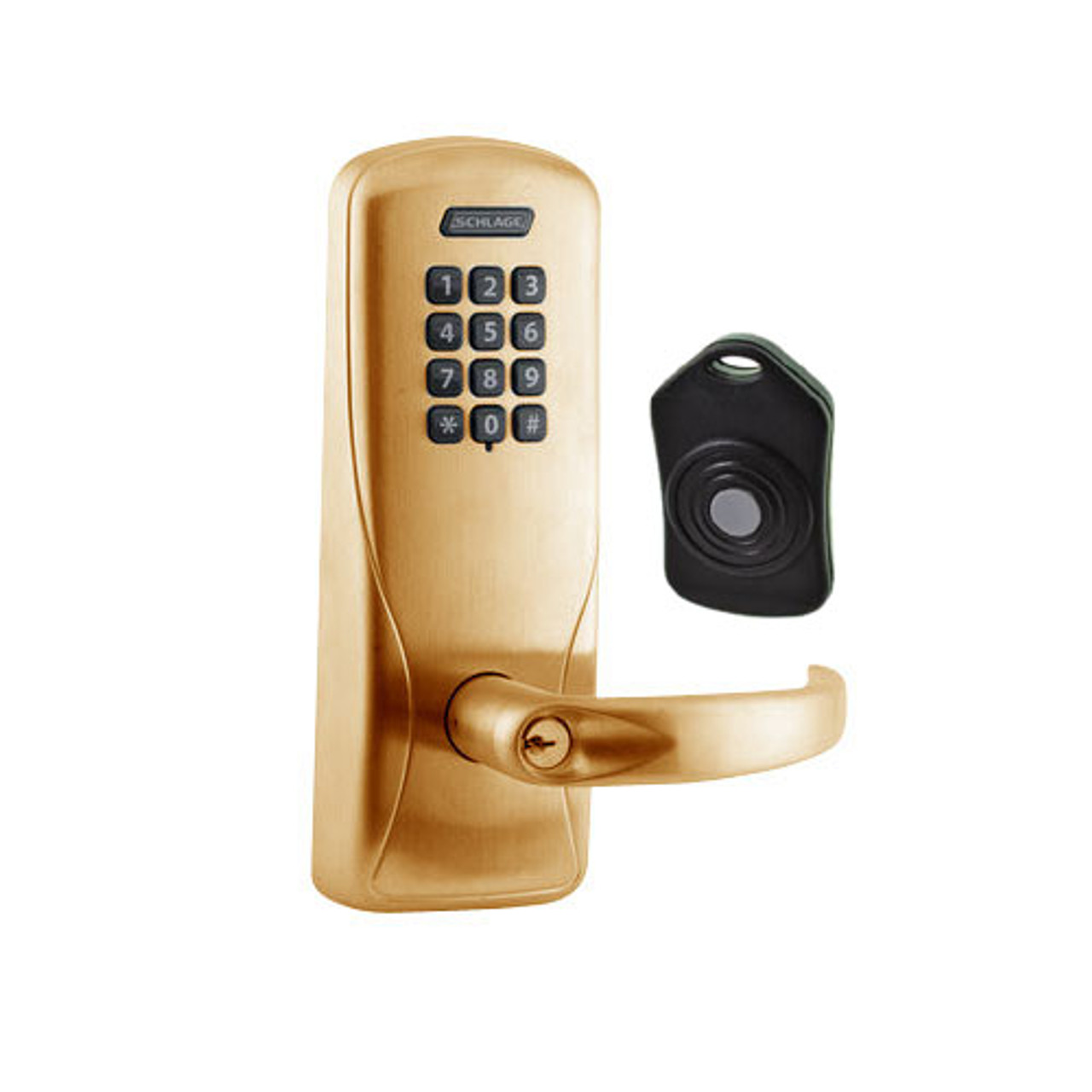 CO220-MS-75-KP-SPA-PD-612 Schlage Standalone Classroom Lockdown Solution Mortise Keypad locks in Satin Bronze