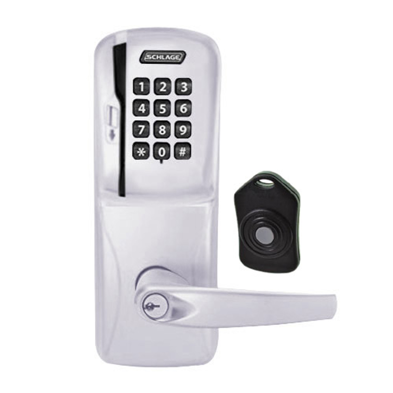 CO220-MS-75-MSK-ATH-PD-626 Schlage Standalone Classroom Lockdown Solution Mortise Swipe Keypad Lock with in Satin Chrome