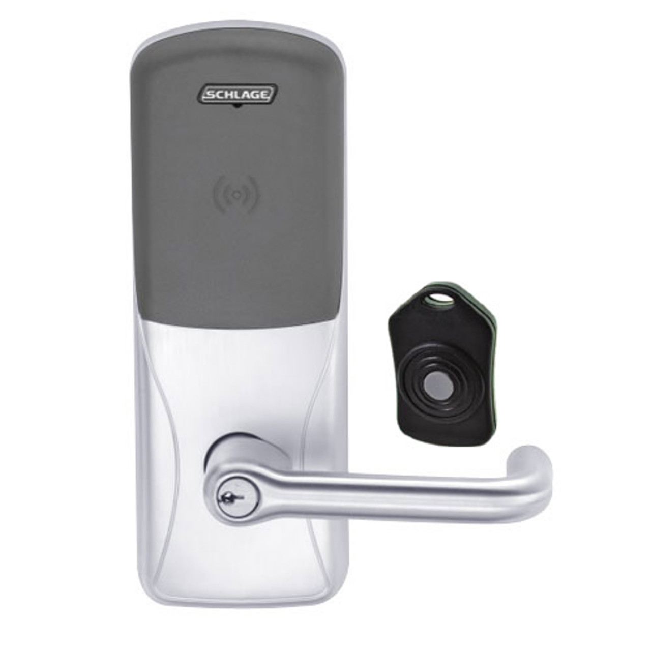 CO220-MS-75-PR-TLR-PD-625 Schlage Standalone Classroom Lockdown Solution Mortise Proximity Locks in Bright Chrome