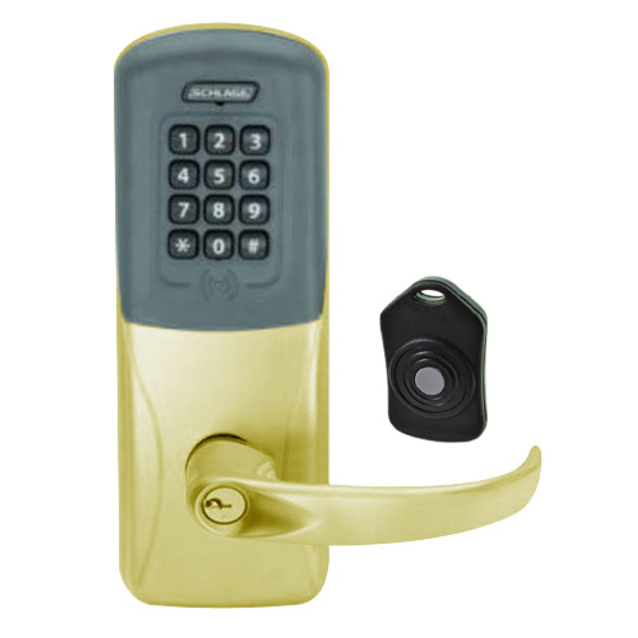 CO220-MS-75-PRK-SPA-PD-606 Schlage Standalone Classroom Lockdown Solution Mortise Proximity Keypad with in Satin Brass