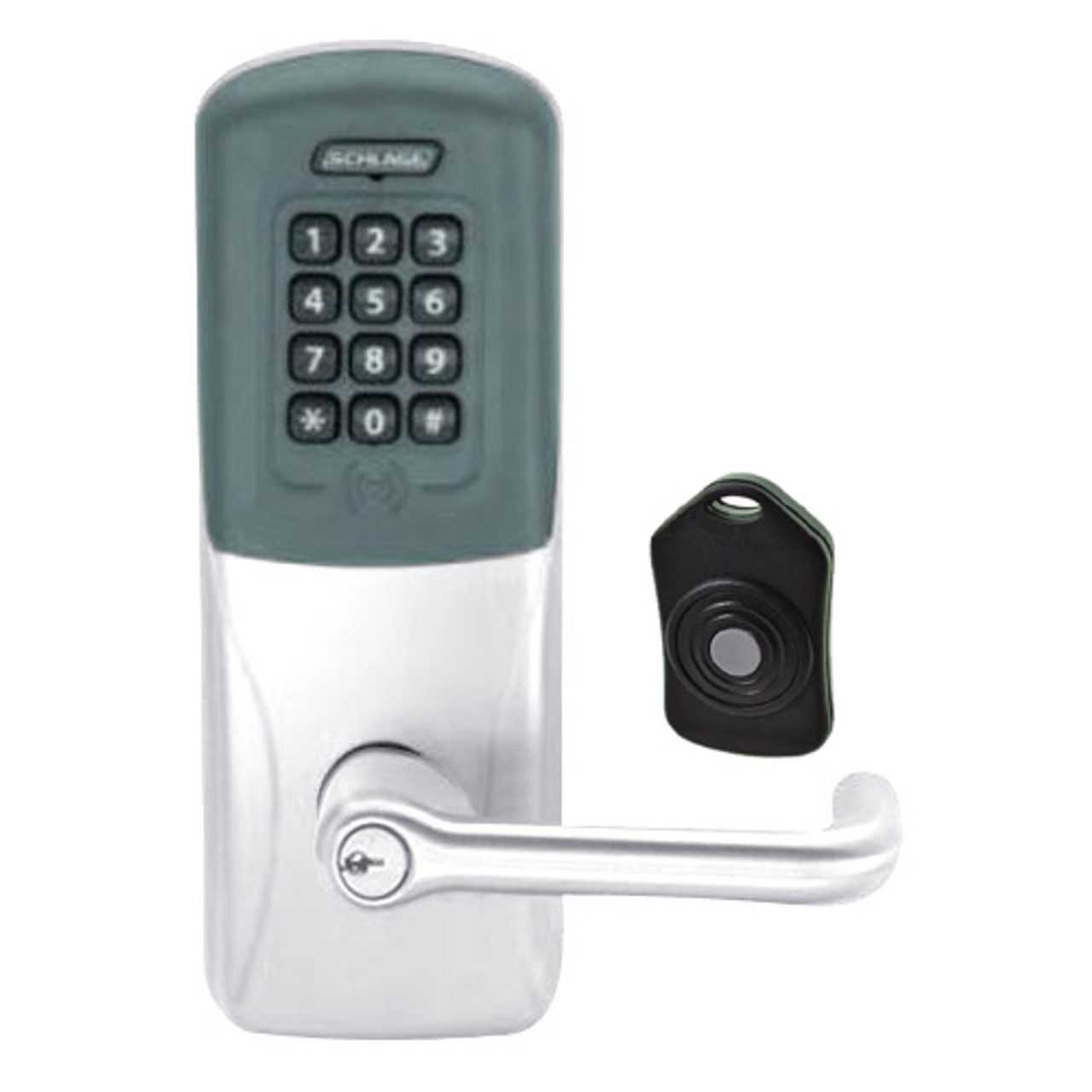 CO220-MS-75-PRK-TLR-PD-625 Schlage Standalone Classroom Lockdown Solution Mortise Proximity Keypad with in Bright Chrome