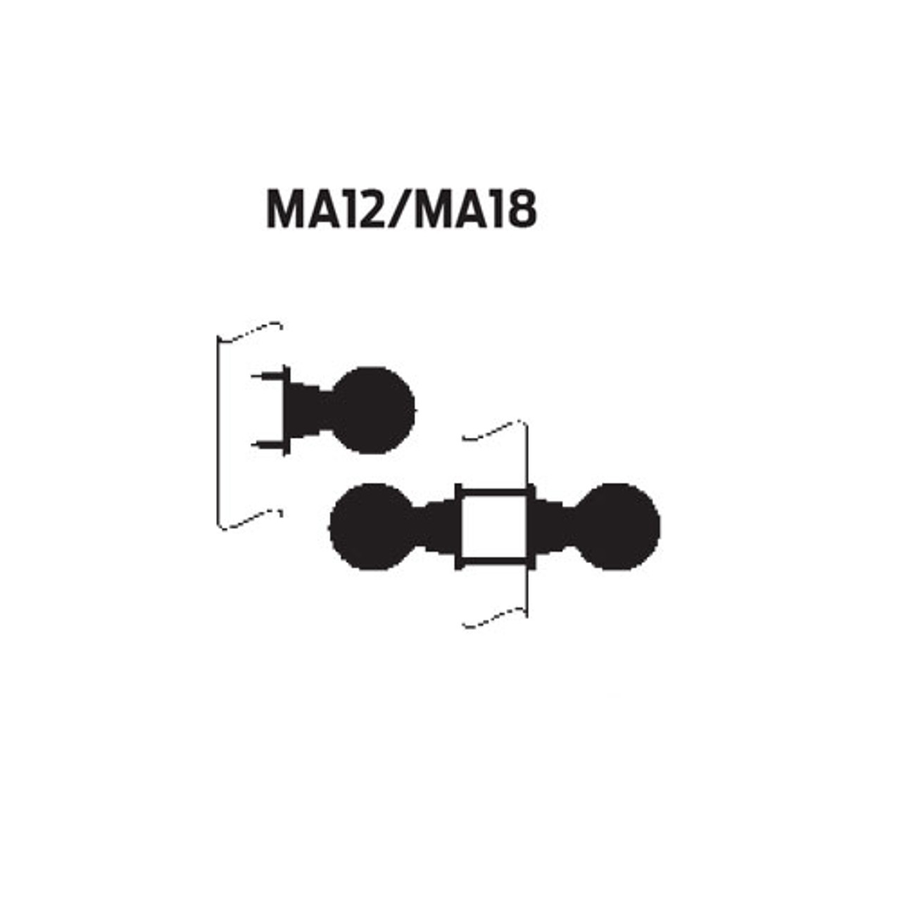 MA12-SG-605 Falcon Mortise Locks MA Series Half Dummy with SG Lever in Bright Brass