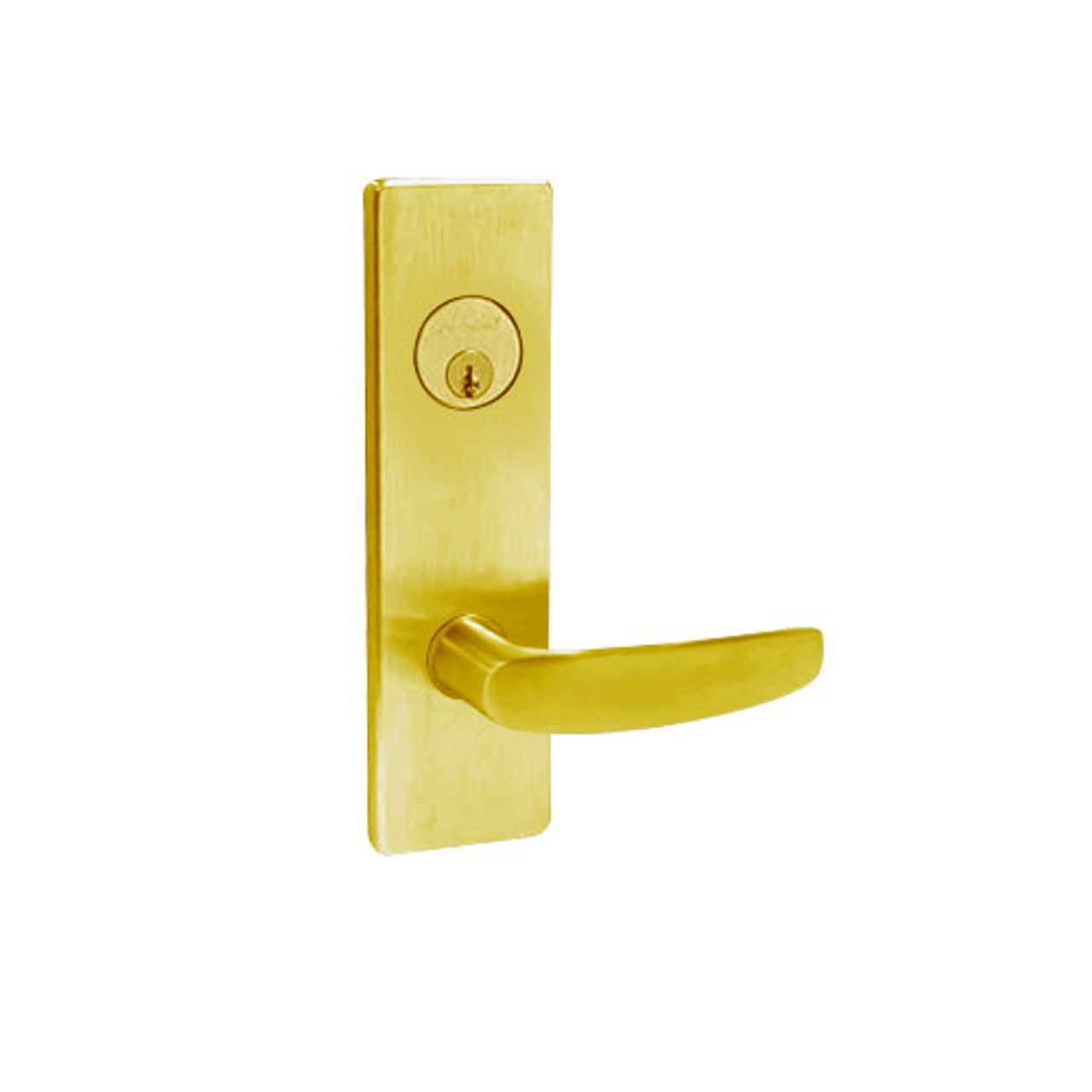 MA621P-AN-605 Falcon Mortise Locks MA Series Front Door AN Lever with Escutcheon Style in Bright Brass Finish MA621P-AN-605 Falcon Mortise Locks MA Series Front Door AN Lever with Escutcheon Style in Bright Brass Finish