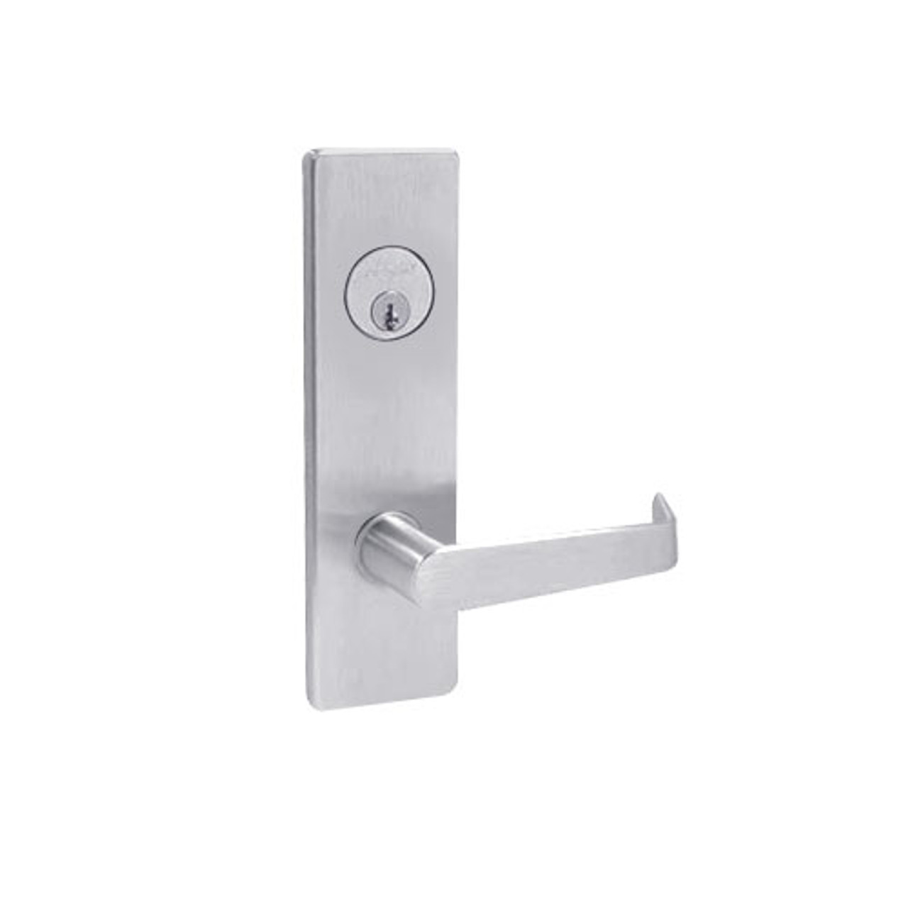 MA571P-DN-626 Falcon Mortise Locks MA Series Dormitory Exit DN Lever with Escutcheon Style in Satin Chrome Finish