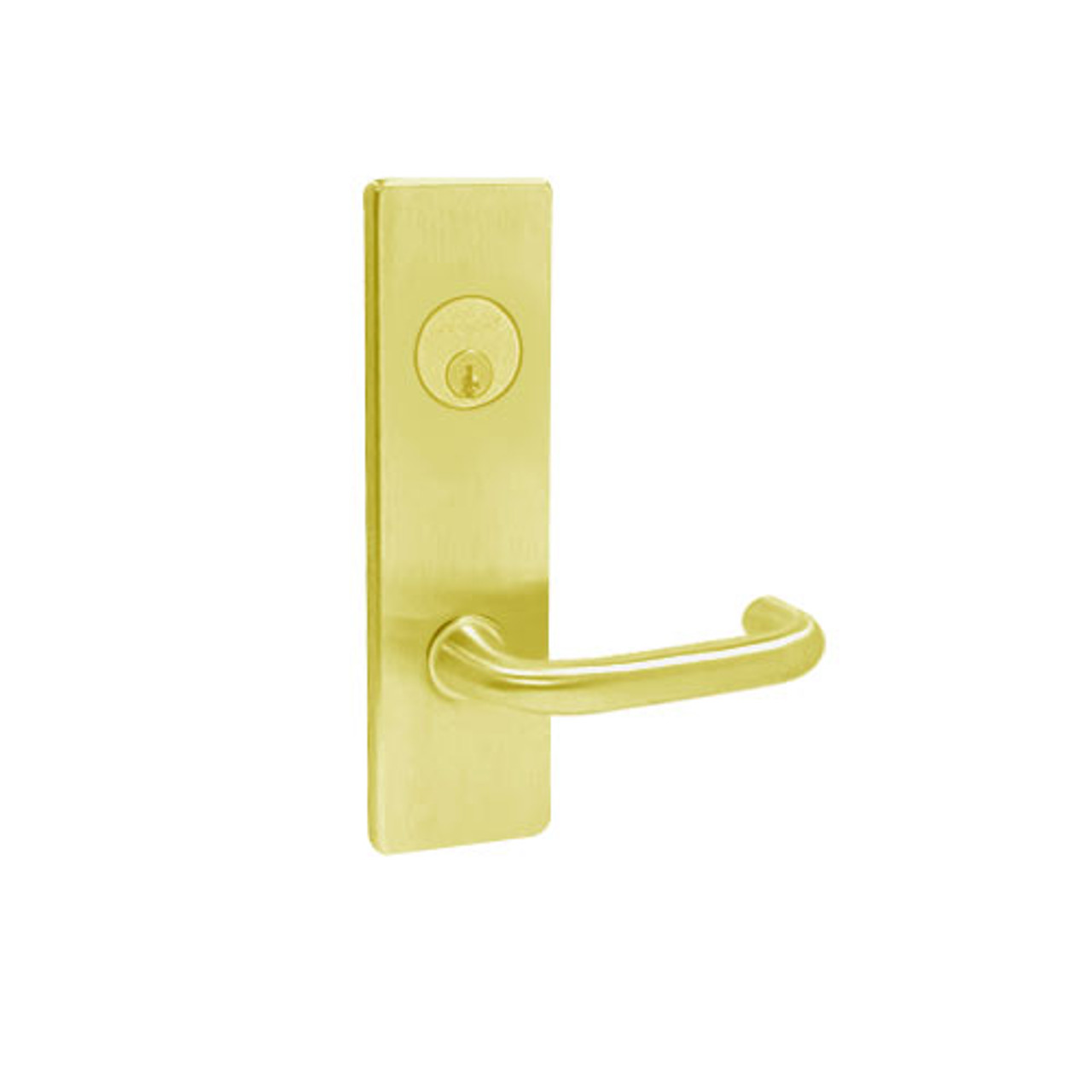 MA581P-SN-605 Falcon Mortise Locks MA Series Storeroom SN Lever with Escutcheon Style in Bright Brass Finish