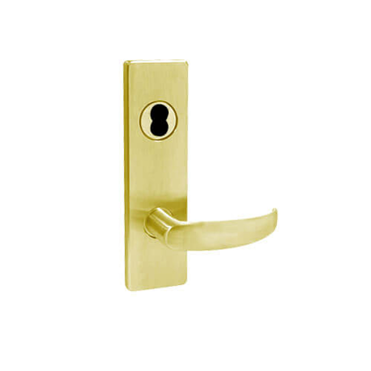 MA381BD-QN-606 Falcon Mortise Locks MA Series Apartment/Exit QN Lever with Escutcheon Style in Satin Brass Finish