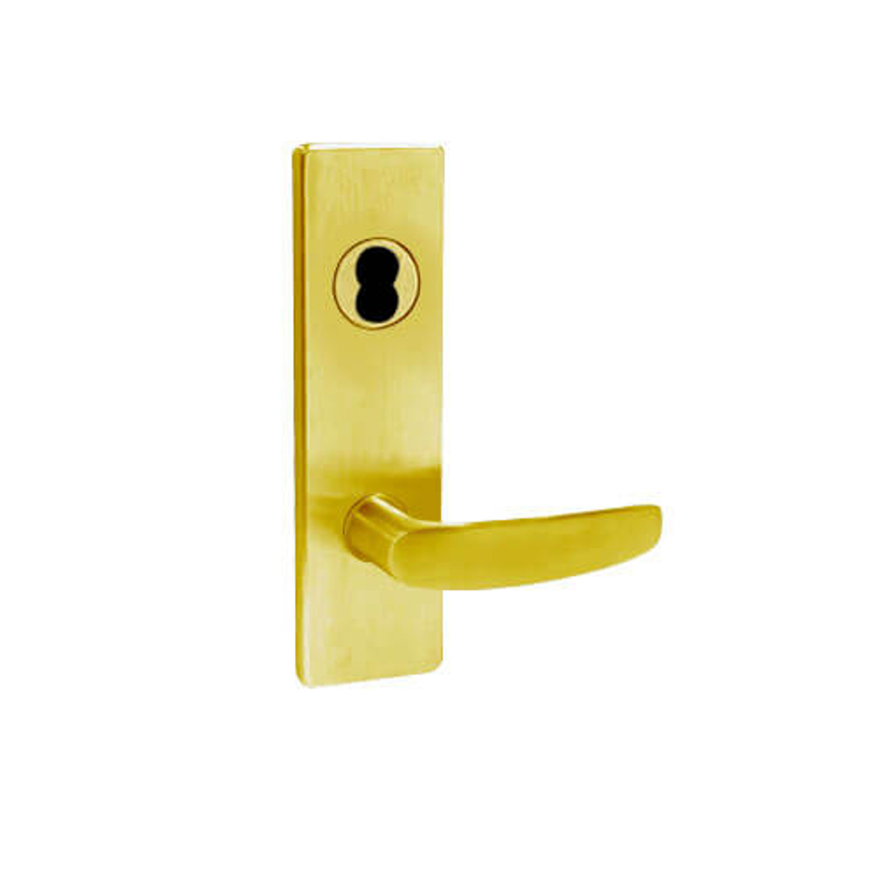 MA541BD-AN-605 Falcon Mortise Locks MA Series Entry/Office AN Lever with Escutcheon Style in Bright Brass Finish
