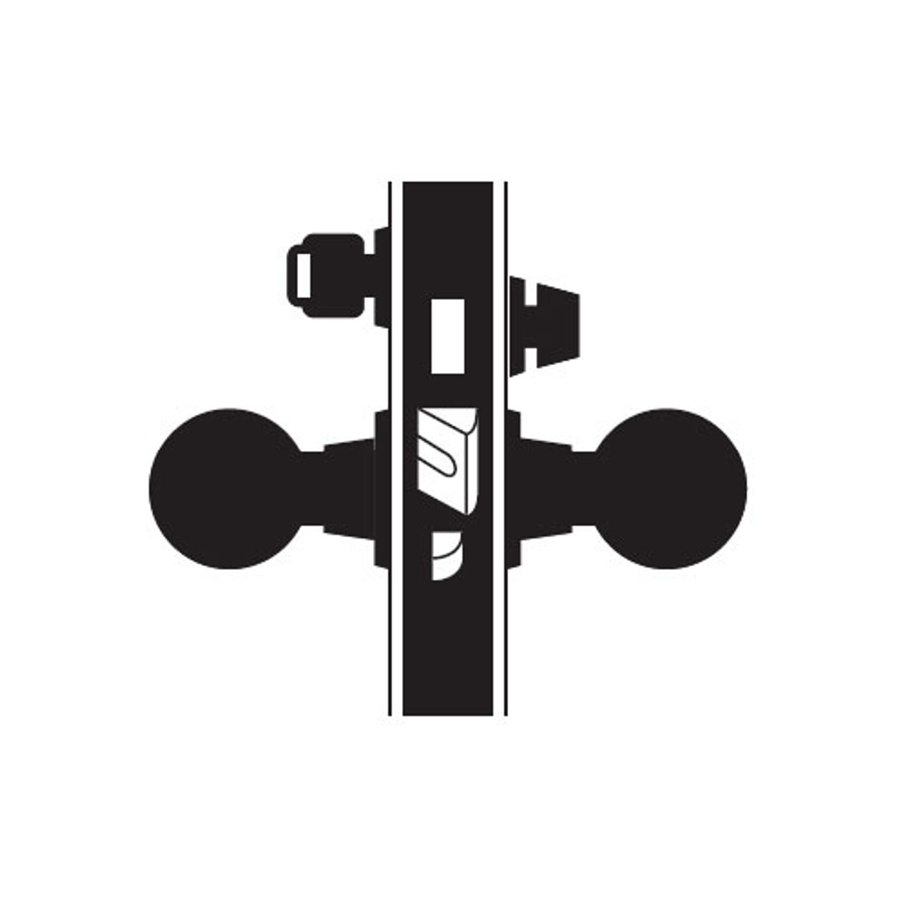 MA641BD-AN-606 Falcon Mortise Locks MA Series Dormitory AN Lever with Escutcheon Style Prepped for SFIC in Satin Brass