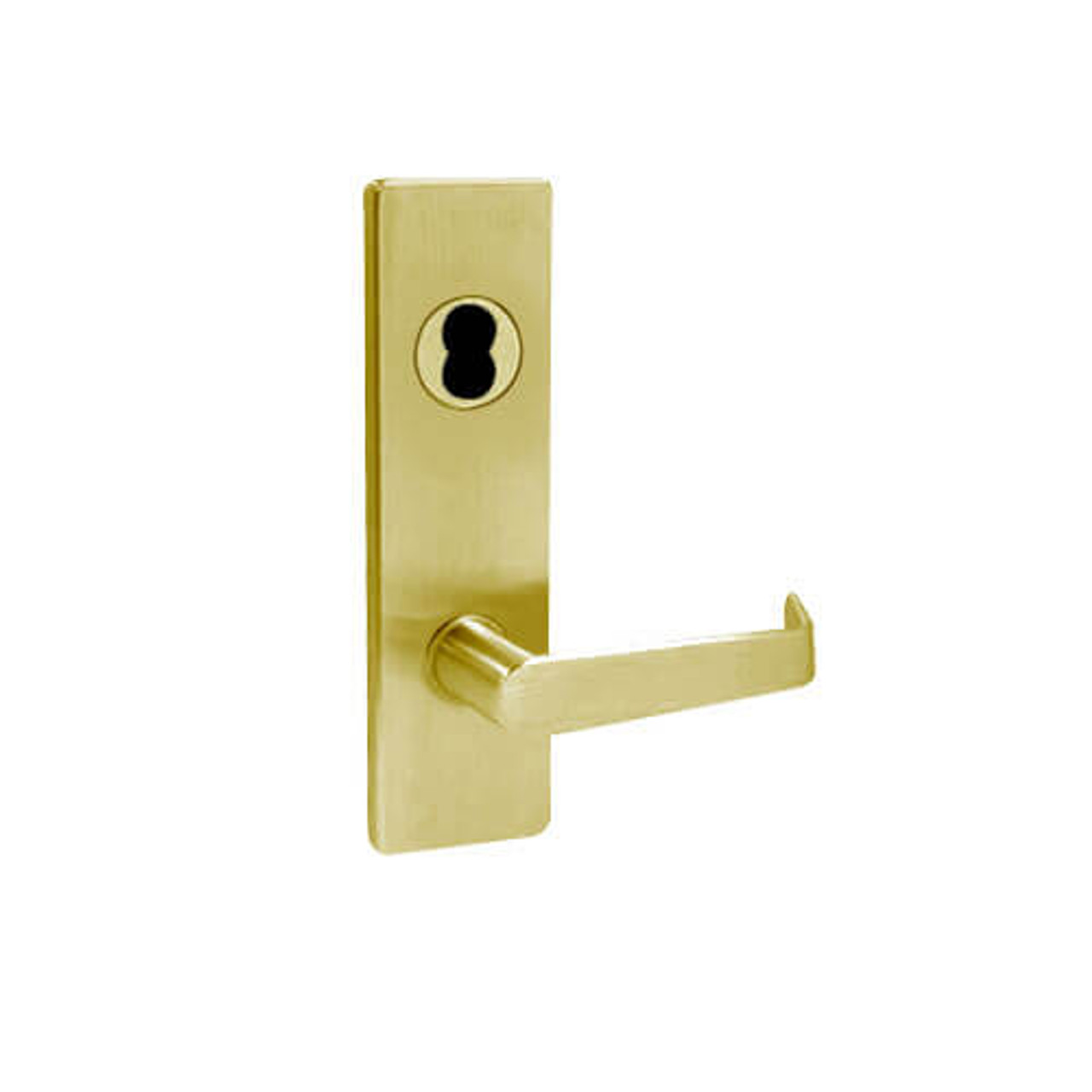 MA571BD-DN-606 Falcon Mortise Locks MA Series Dormitory Exit DN Lever with Escutcheon Style in Satin Brass Finish