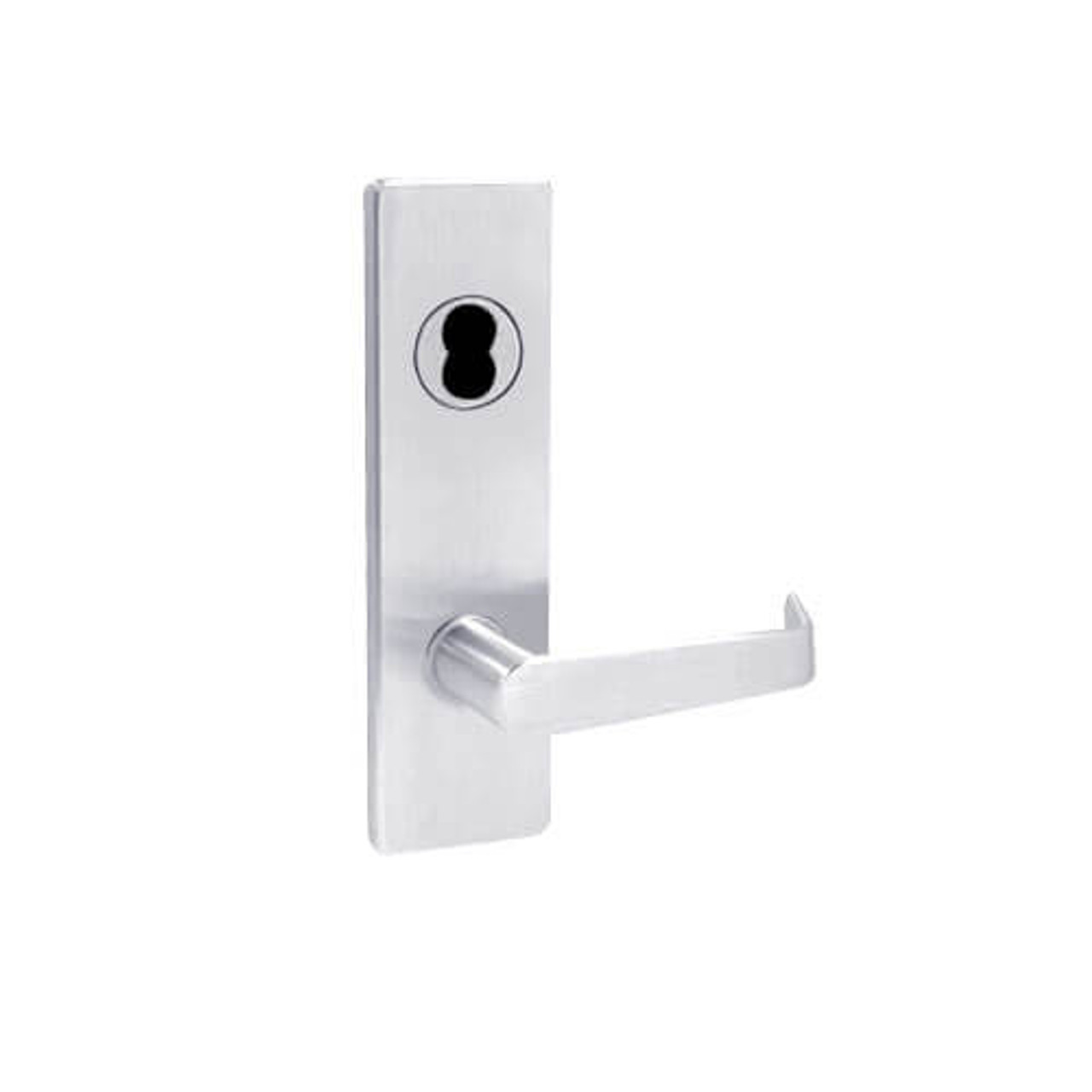 MA411BD-DN-625 Falcon Mortise Locks MA Series Asylum DN Lever with Escutcheon Style in Bright Chrome Finish