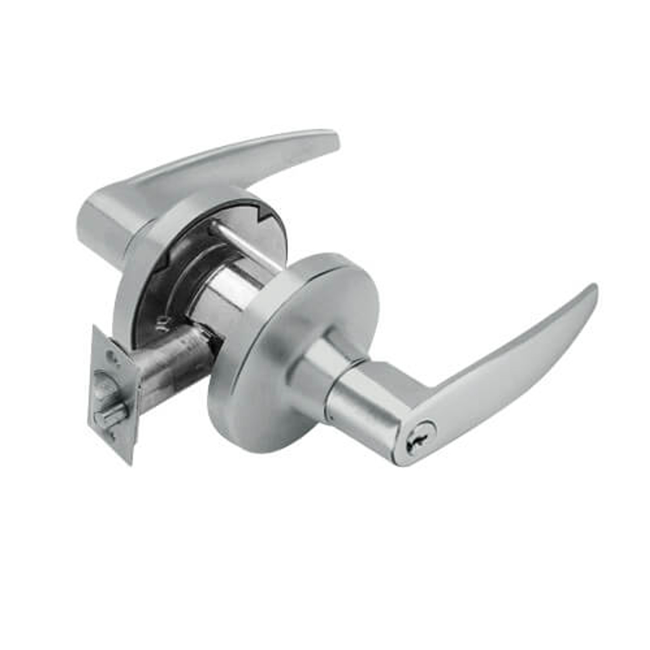 T521PD-A-619 Falcon T Series Cylindrical Office Lock with Avalon Lever Style in Satin Nickel Finish