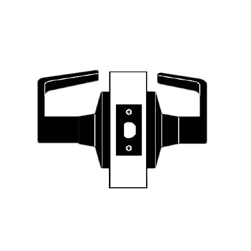 T101S-A-605 Falcon T Series Cylindrical Passage Lock with Avalon Lever Style in Bright Brass