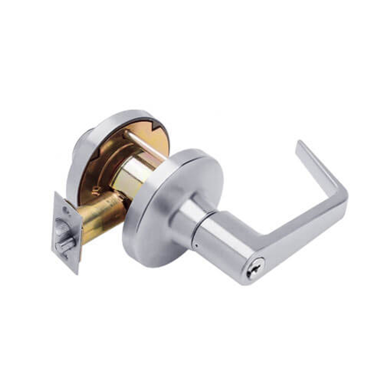 T351PD-D-626 Falcon T Series Cylindrical Closet Lock with Dane Lever Style in Satin Chrome Finish