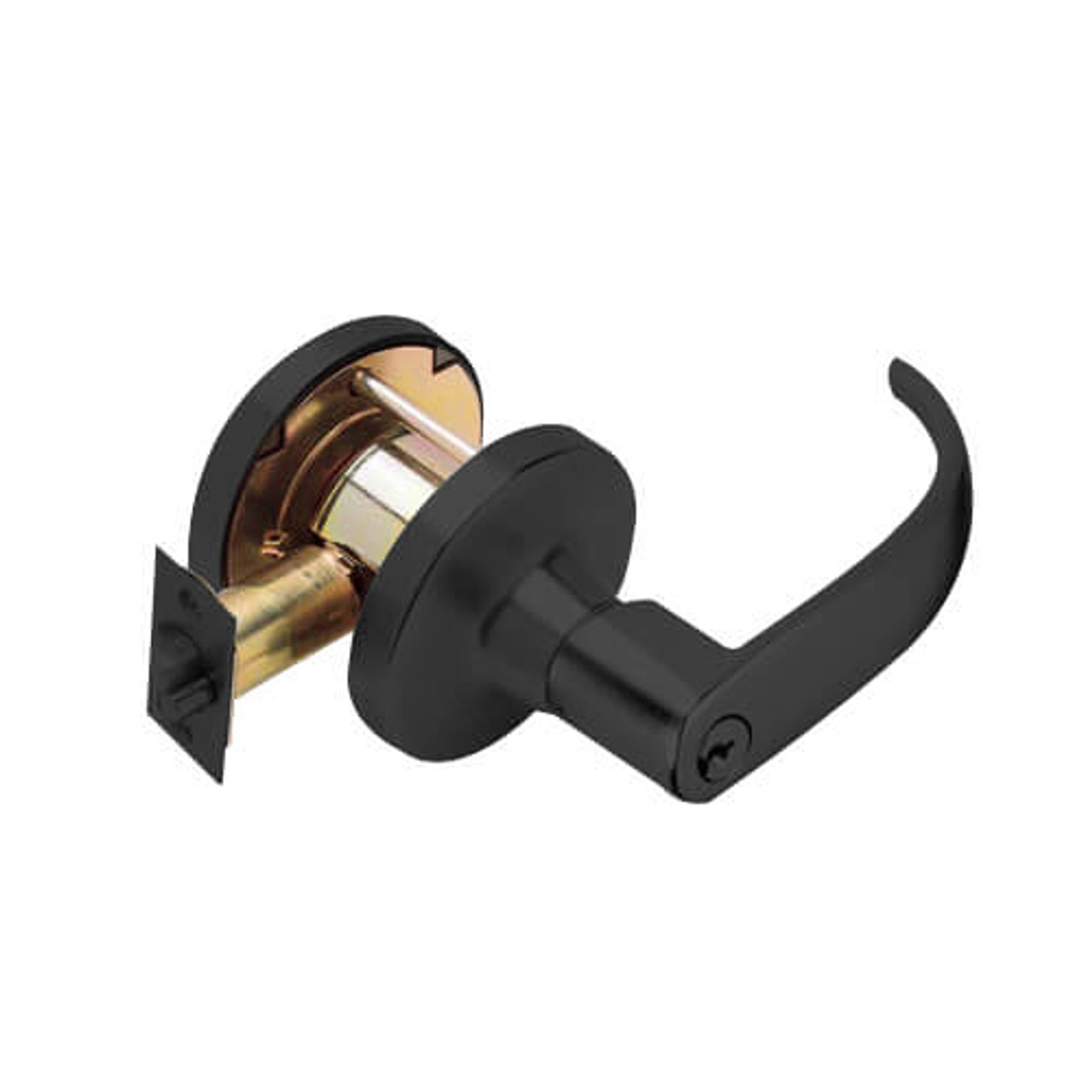 T351PD-Q-622 Falcon T Series Cylindrical Closet Lock with Quantum Lever Style in Matte Black Finish