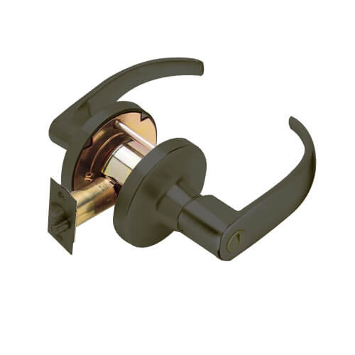 T291S-Q-613 Falcon T Series Cylindrical Hospital Lock with Quantum Lever Style in Oil Rubbed Bronze Finish