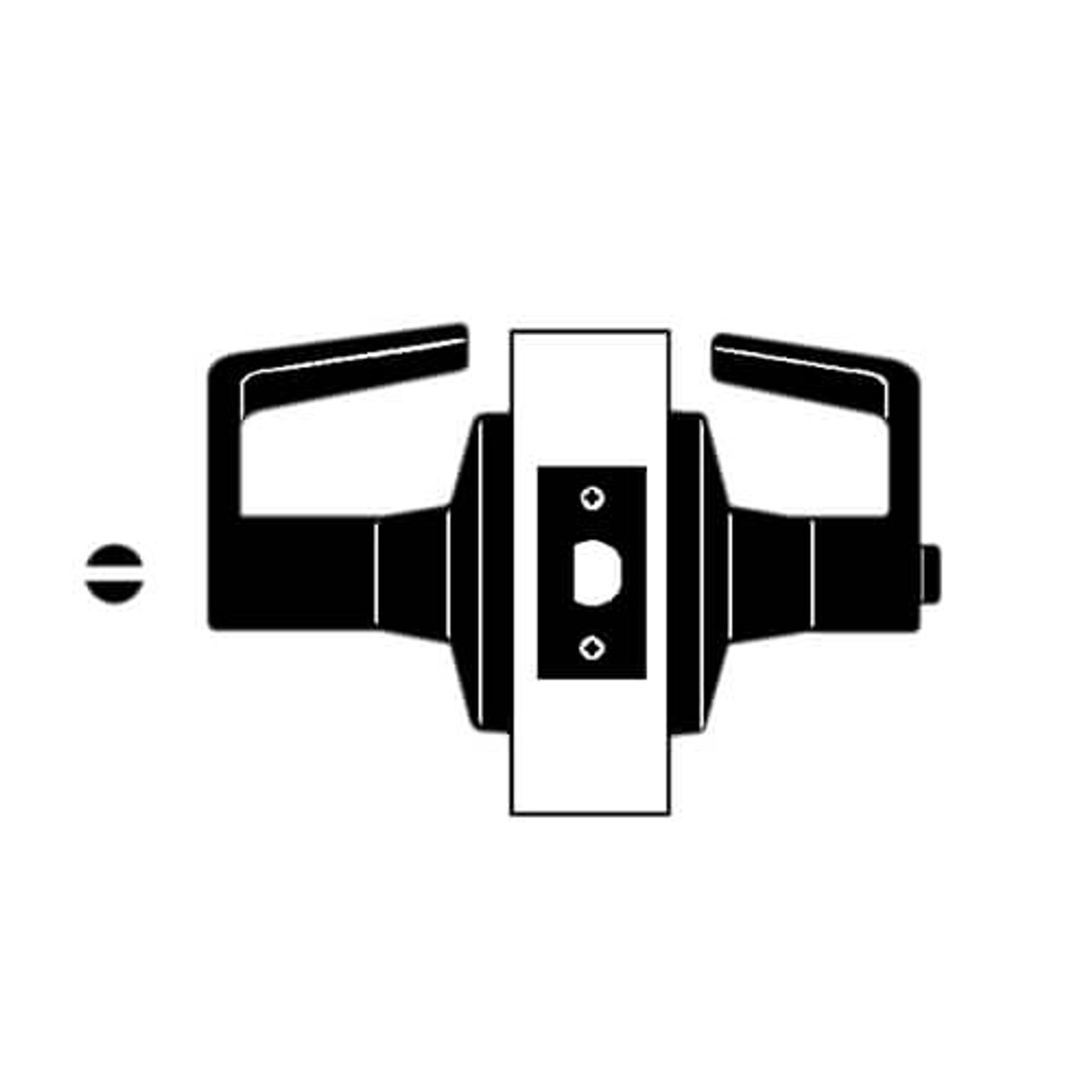 T301S-Q-605 Falcon T Series Cylindrical Privacy Lock with Quantum Lever Style in Bright Brass
