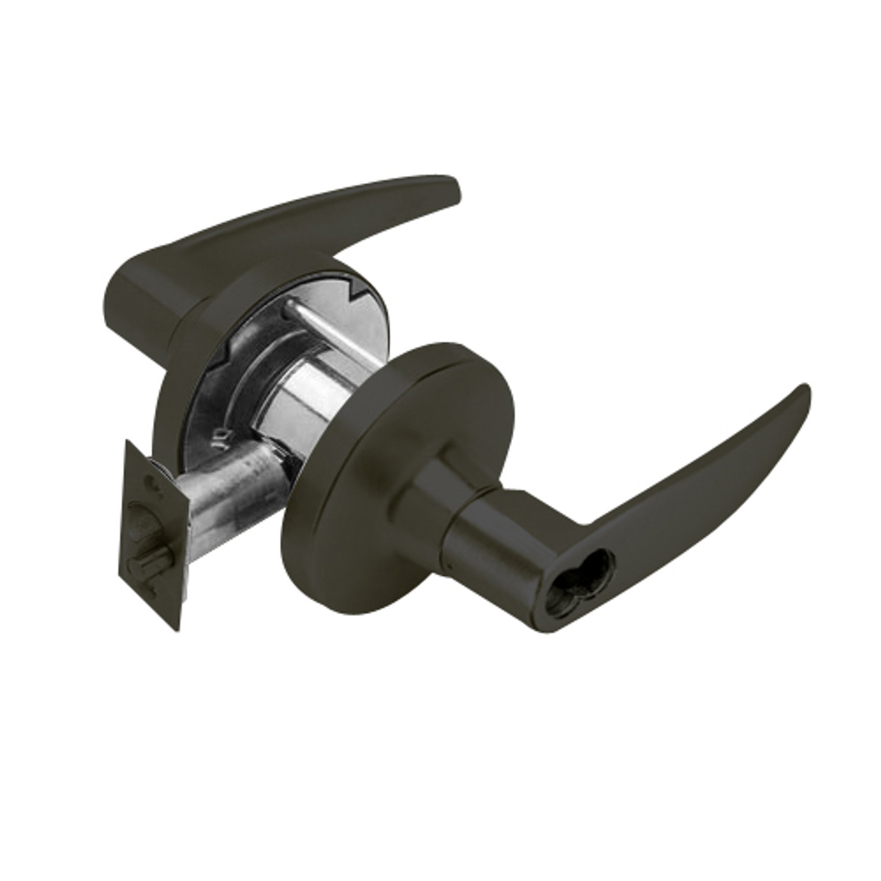 T501BD-A-613 Falcon T Series Cylindrical Entry Lock with Avalon Lever Style Prepped for SFIC in Oil Rubbed Bronze Finish