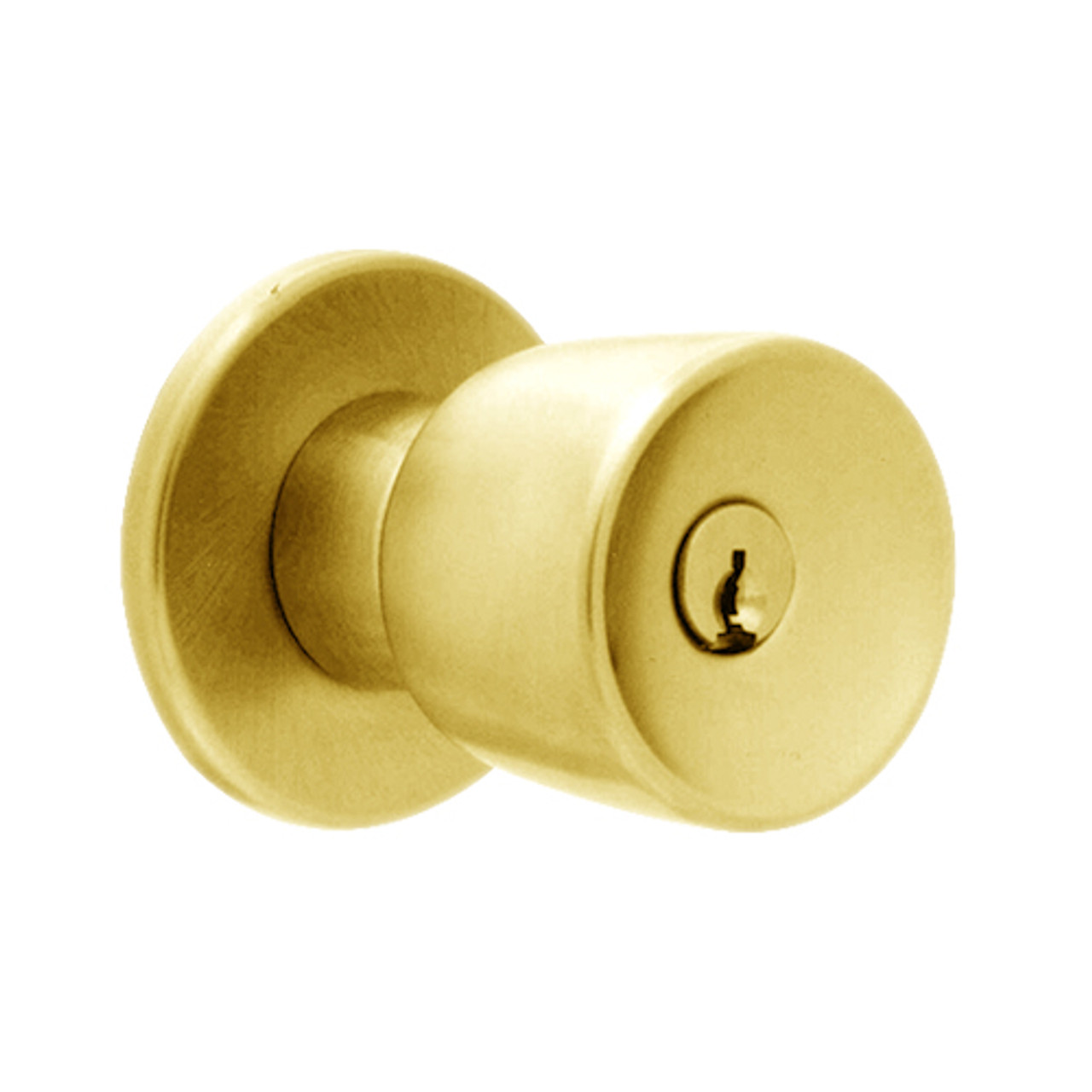 X511PD-EG-605 Falcon X Series Cylindrical Entry/Office Lock with Elite-Gala Knob Style in Bright Brass Finish