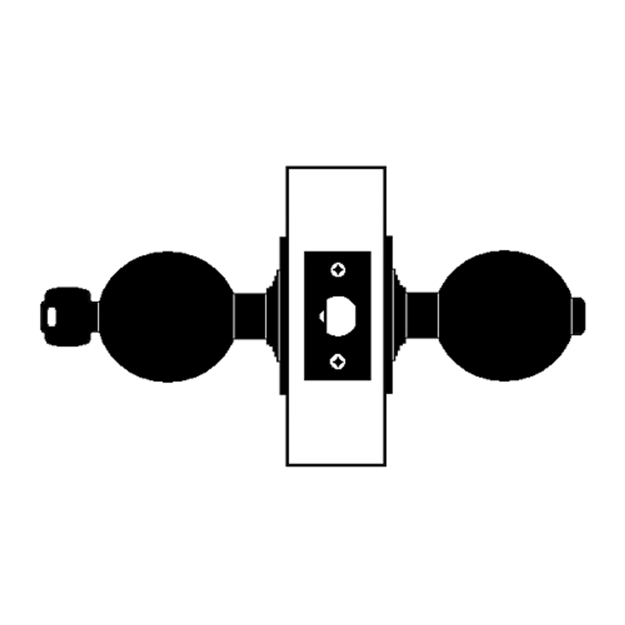 X521PD-TG-606 Falcon X Series Cylindrical Office Lock with Troy-Gala Knob Style in Satin Brass