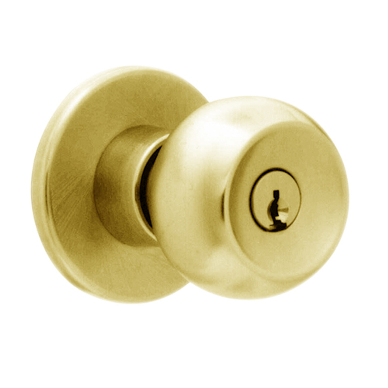 X581PD-TG-605 Falcon X Series Cylindrical Storeroom Lock with Troy-Gala Knob Style in Bright Brass Finish