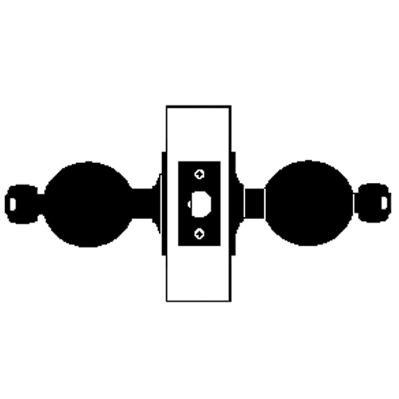 X411PD-TG-605 Falcon X Series Cylindrical Asylum Lock with Troy-Gala Knob Style in Bright Brass