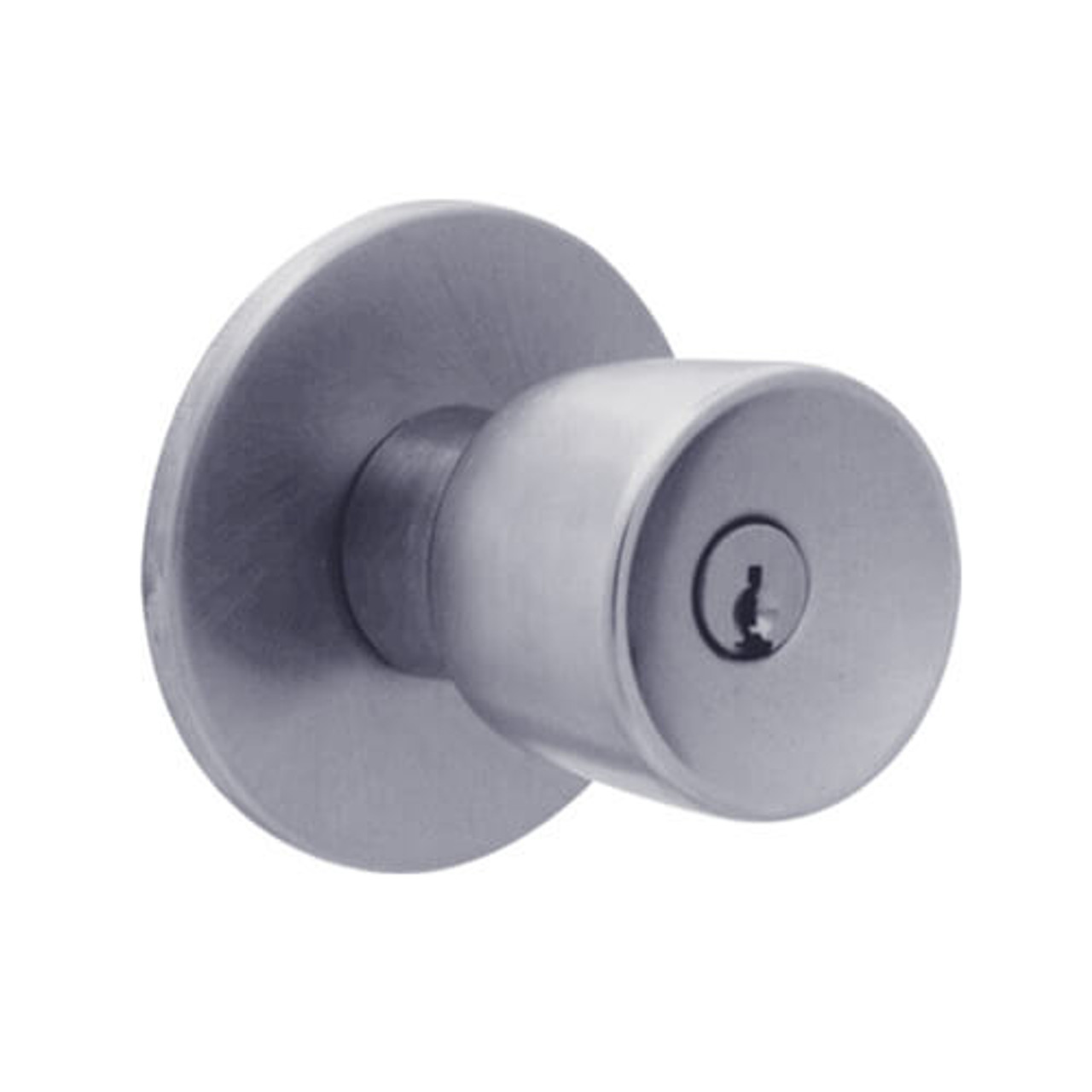 X561PD-EY-626 Falcon X Series Cylindrical Classroom Lock with Elite-York Knob Style in Satin Chrome Finish