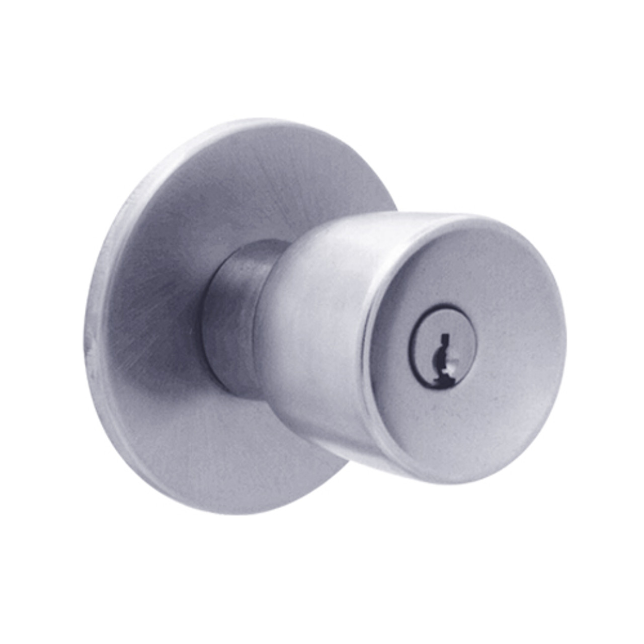 X561PD-EY-625 Falcon X Series Cylindrical Classroom Lock with Elite-York Knob Style in Bright Chrome Finish