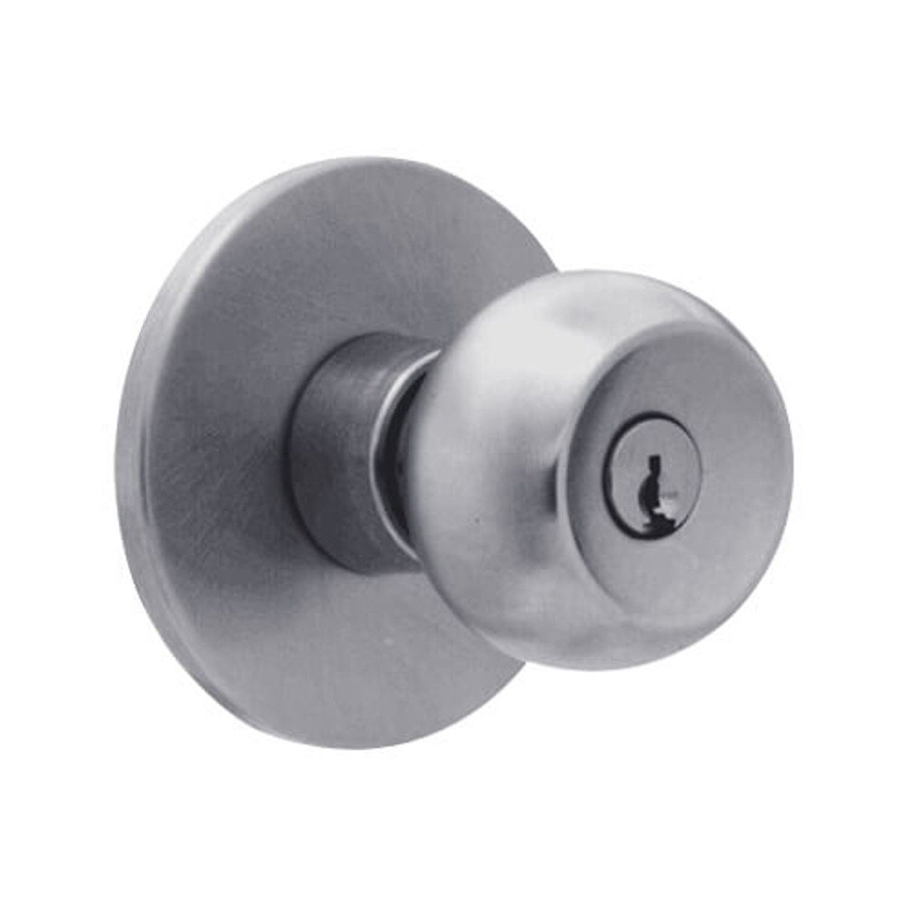 X501PD-TY-626 Falcon X Series Cylindrical Entry Lock with Troy-York Knob Style in Satin Chrome Finish