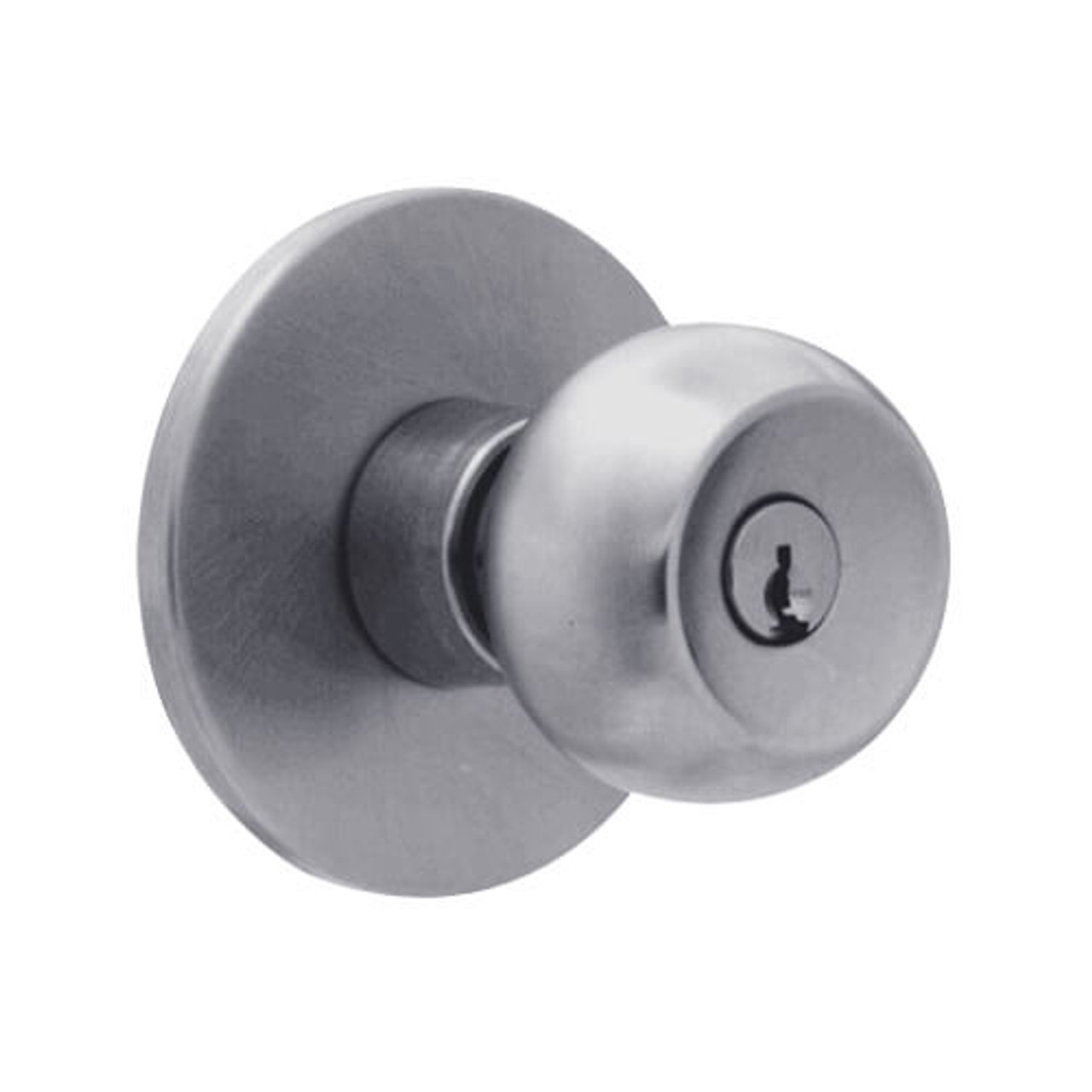 X511PD-TY-626 Falcon X Series Cylindrical Entry/Office Lock with Troy-York Knob Style in Satin Chrome Finish