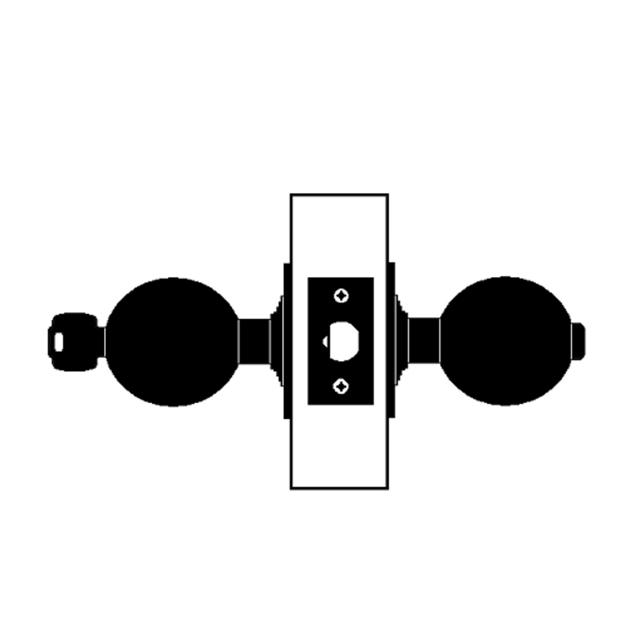 X571PD-TY-606 Falcon X Series Cylindrical Dormitory Lock with Troy-York Knob Style in Satin Brass