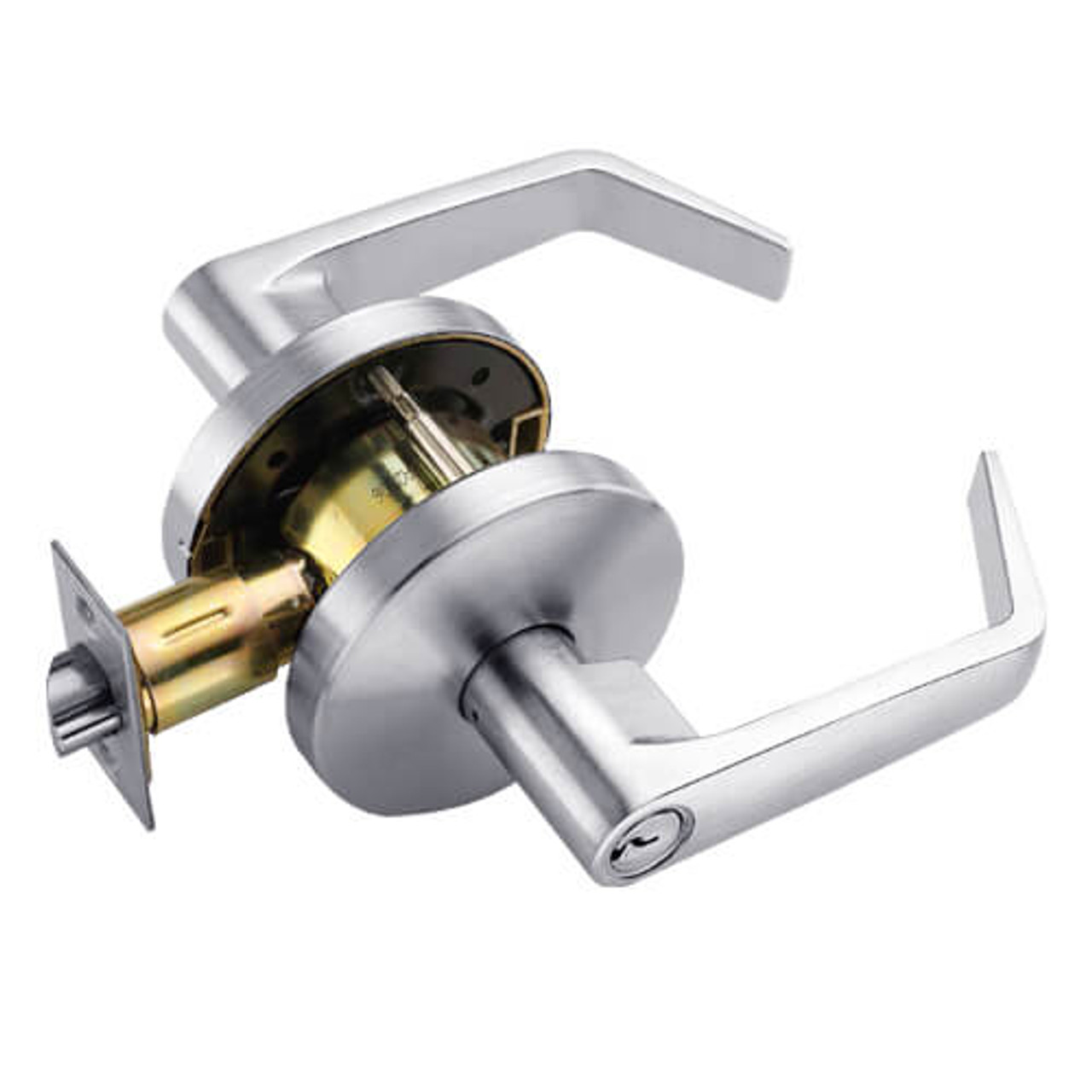 W511PD-D-626 Falcon W Series Cylindrical Entry/Office Lock with Dane Lever  Style in Satin Chrome Lock Depot Inc