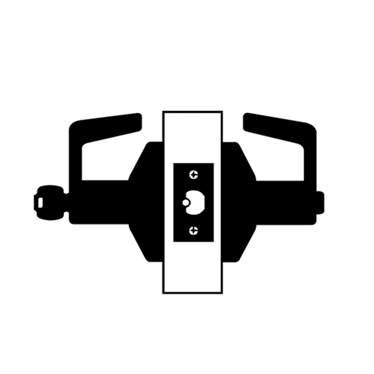 W501PD-Q-605 Falcon W Series Cylindrical Entry Lock with Quantum Lever Style in Bright Brass