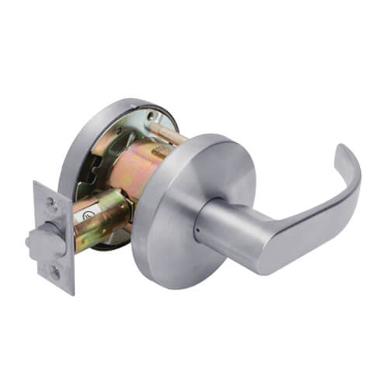 W161D-Q-626 Falcon W Series Cylindrical Communicating/Exit Lock with Quantum Lever Style in Satin Chrome Finish