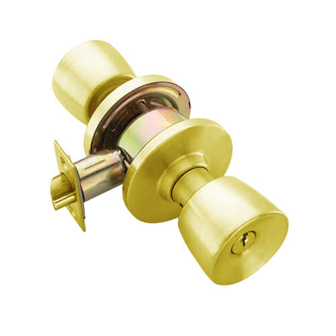 W561PD-E-605 Falcon W Series Cylindrical Classroom Lock with Elite Knob Style in Bright Brass Finish