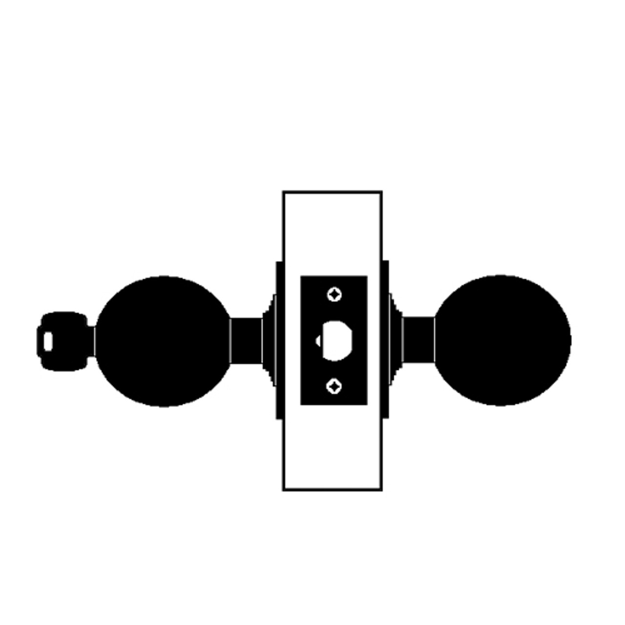 W581PD-E-625 Falcon W Series Cylindrical Storeroom Lock with Elite Knob Style in Bright Chrome