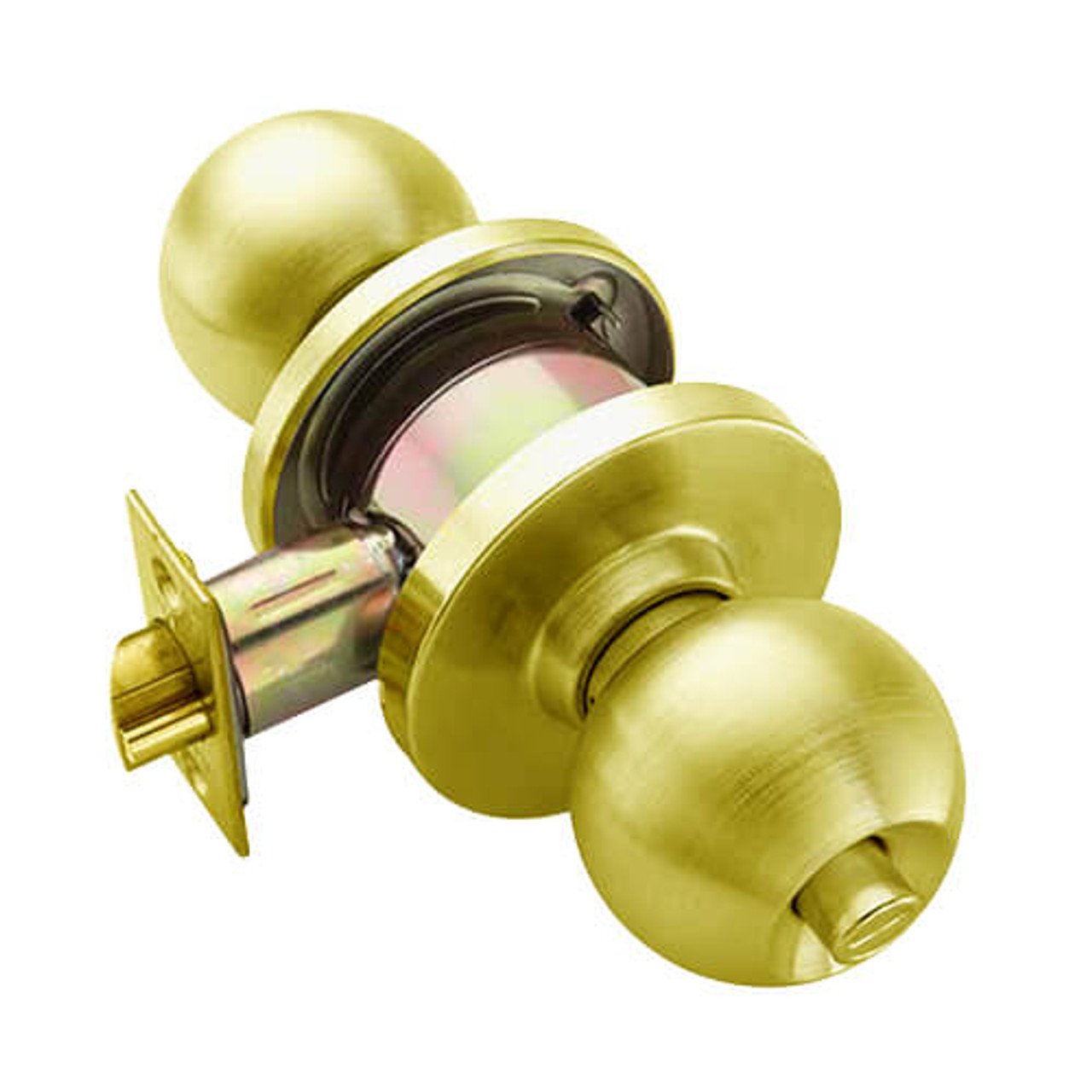 W301S-H-605 Falcon W Series Cylindrical Privacy Lock with Hana Knob Style in Bright Brass Finish