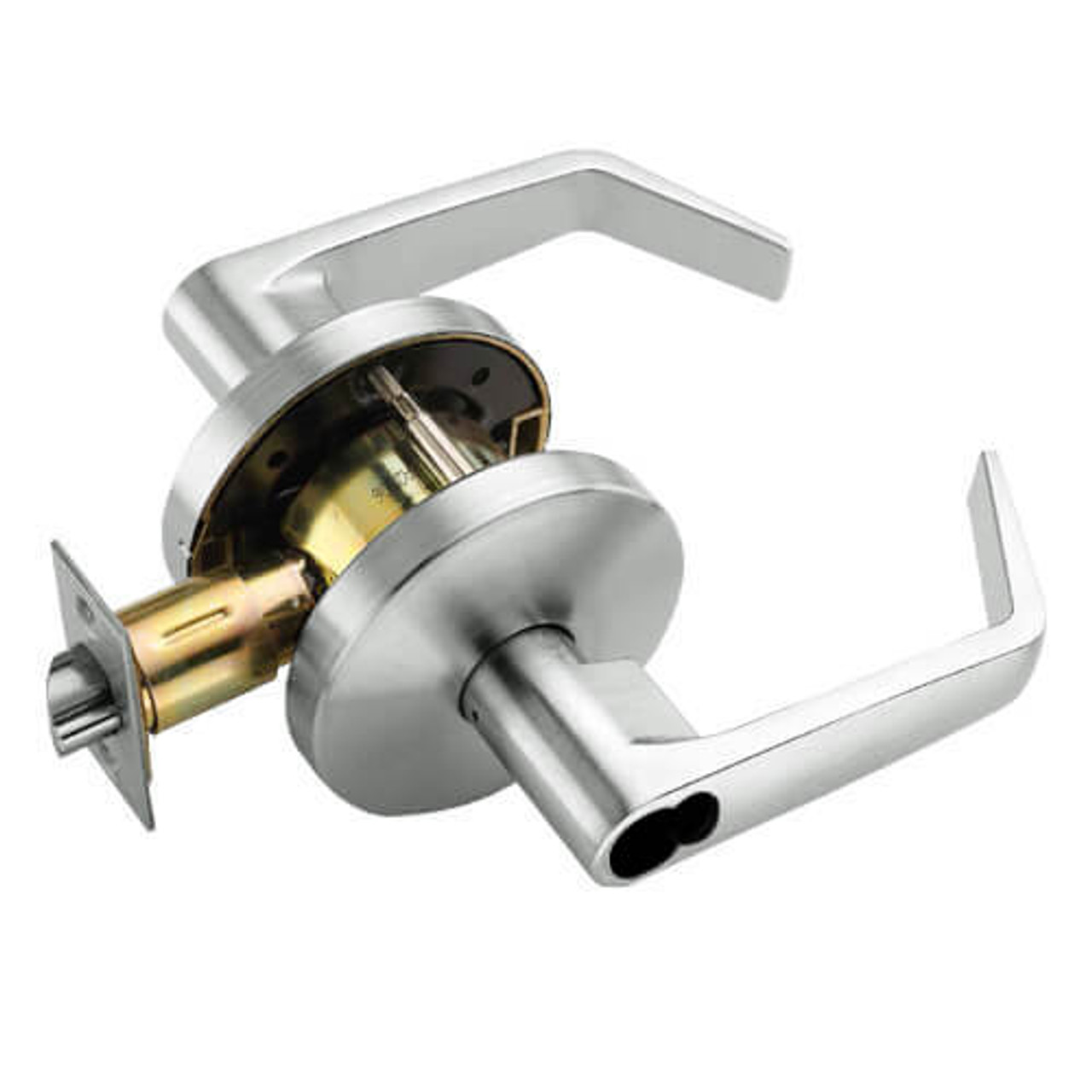 W501BD-D-619 Falcon W Series Cylindrical Entry Lock with Dane Lever Style in Satin Nickel Finish