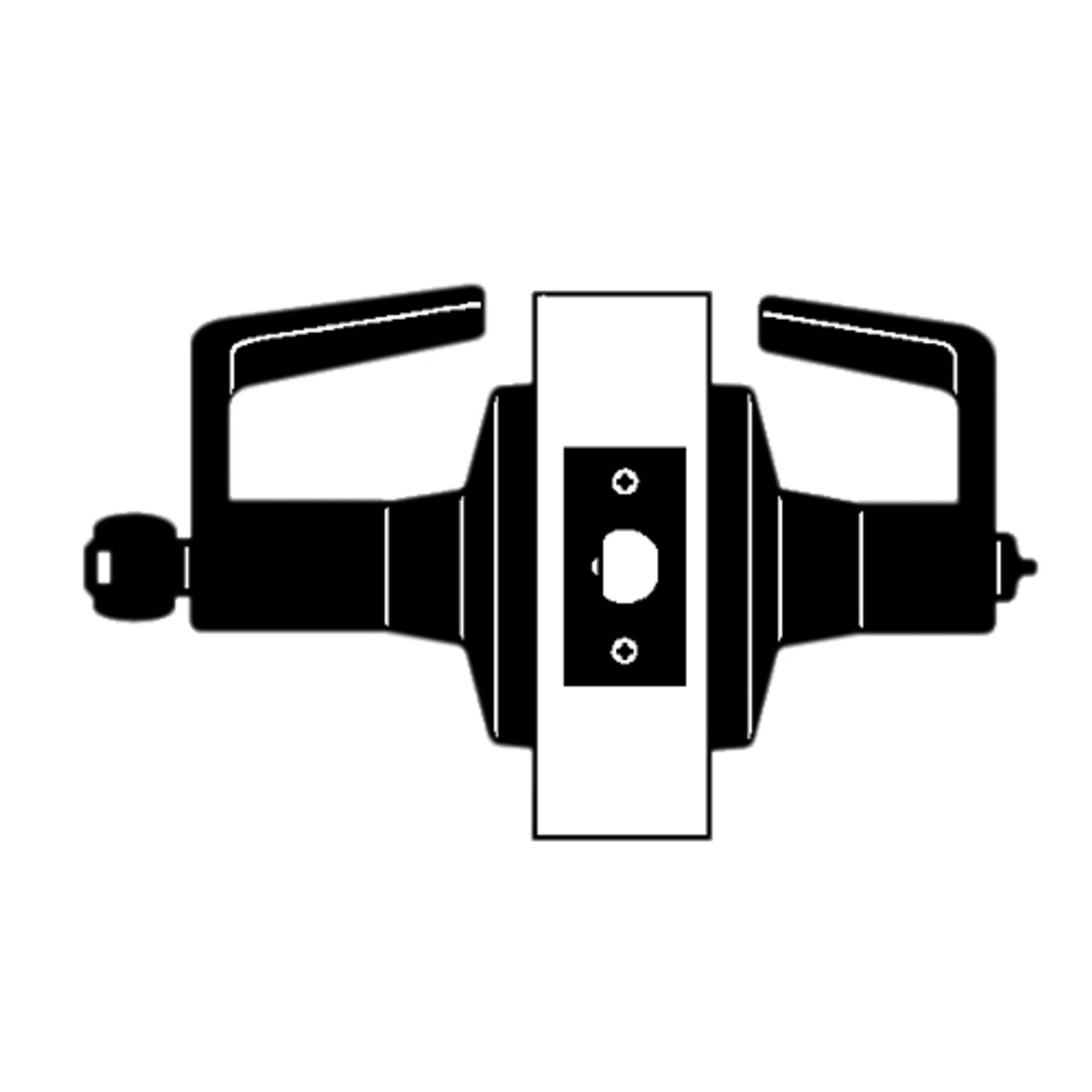 W711BD-D-625 Falcon W Series Cylindrical Apartment Entry Lock with Dane Lever Style Prepped for SFIC in Bright Chrome