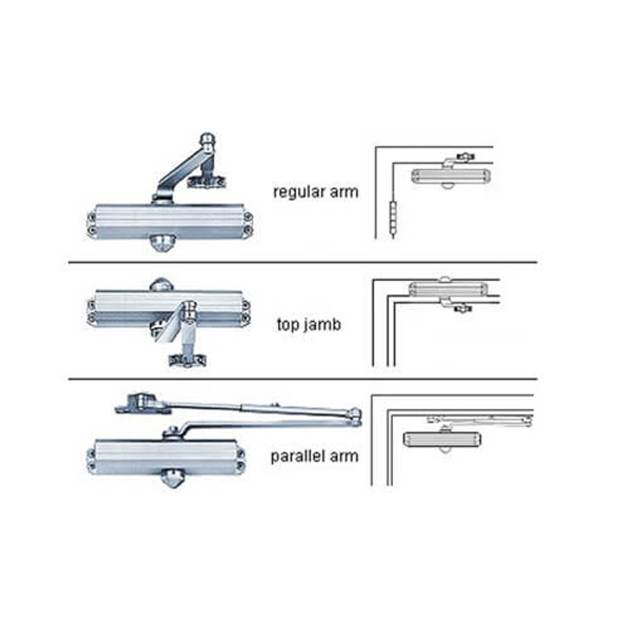 1601-693 Norton 1600 Series Adjustable Door Closer in Black