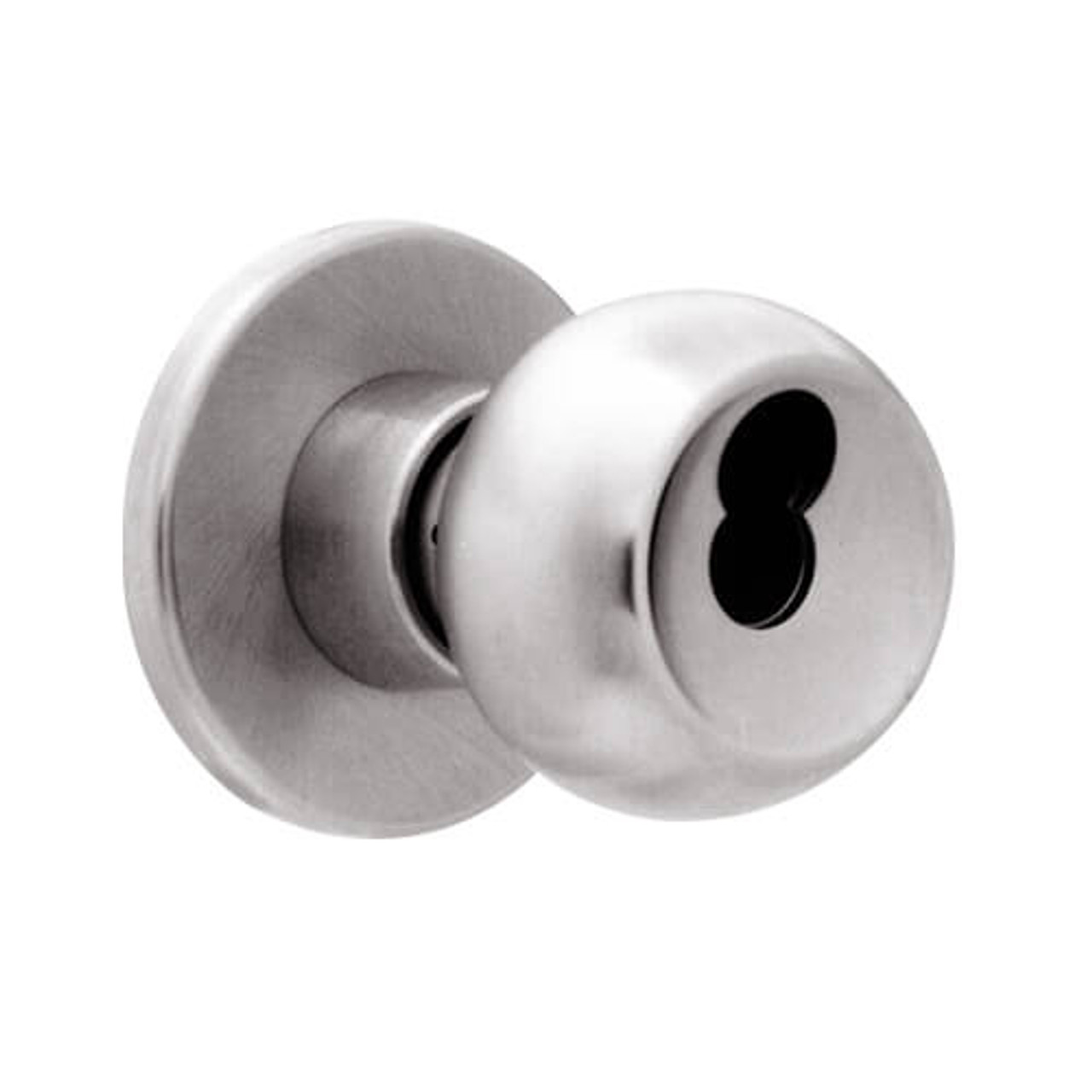 X501BD-TG-630 Falcon X Series Cylindrical Entry Lock with Troy-Gala Knob Style in Satin Stainless Finish